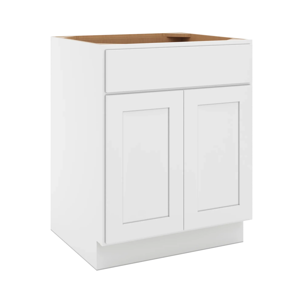 cnc luxor white 27 w 1 drawer double door base cabinet w 2 pullout shelf