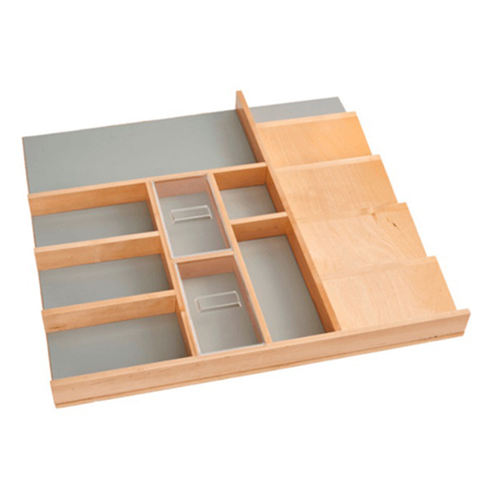 Wolf Classic York Grey Stain Drawer - Wood Cutlery Insert Kit