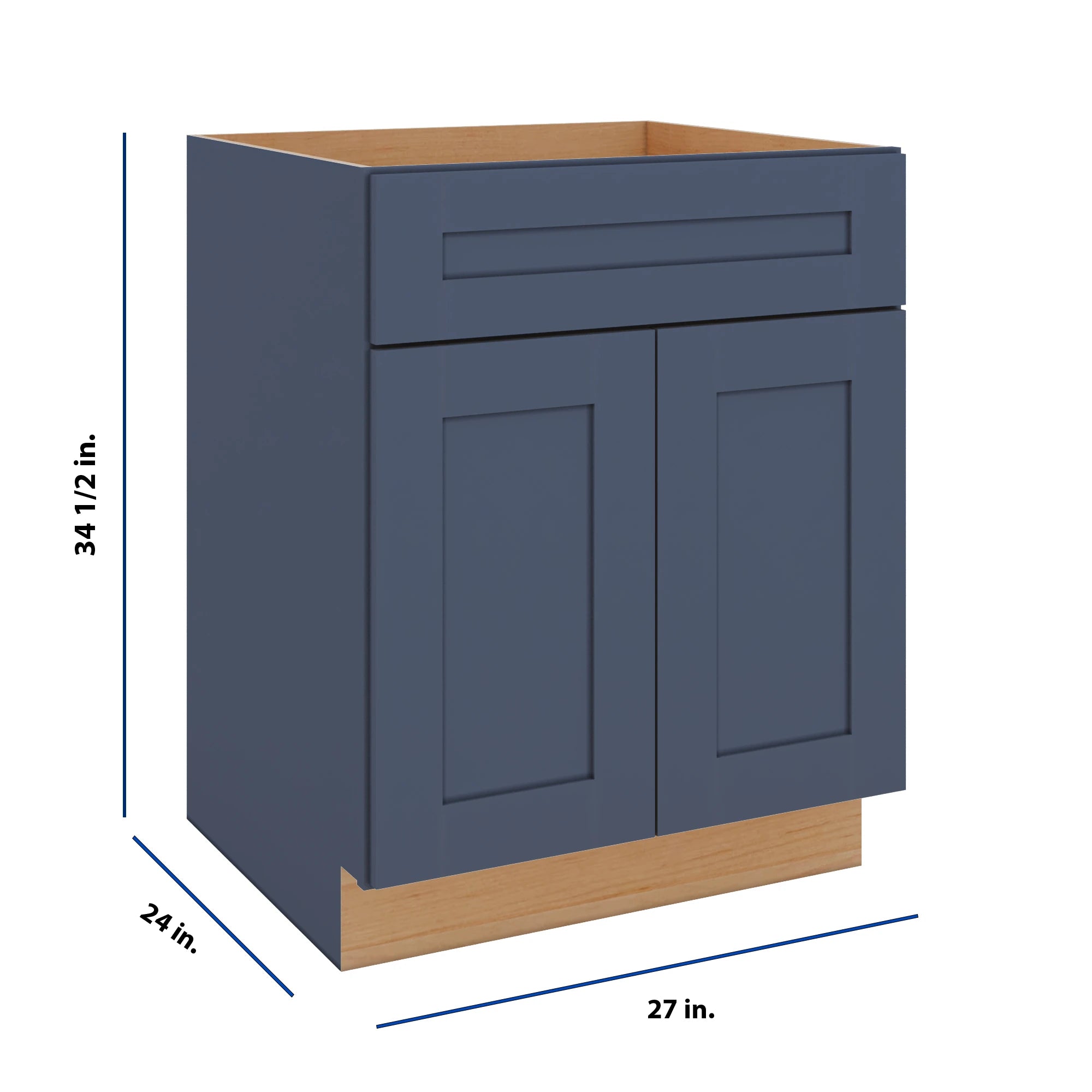 Modernform Cabinet Signature Blue 27" W X 34 1/2" H X 24" D Double Door Base Cabinet