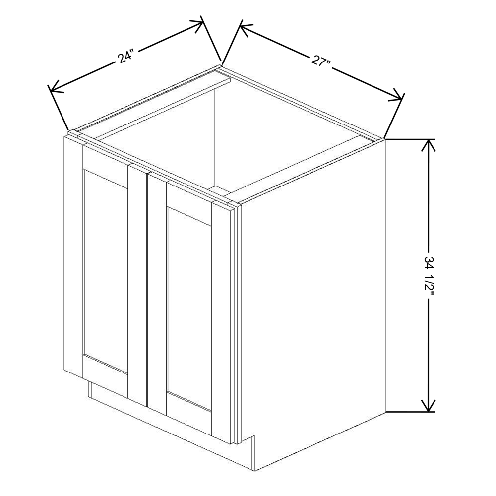 Fabuwood Allure Onyx Frost  27"W Base Double Full Doors