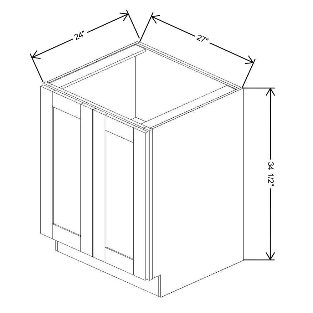 Fabuwood Allure Fusion Timber 27" W X 34 1/2" H X 24" D Full Height Double Door Base Cabinet