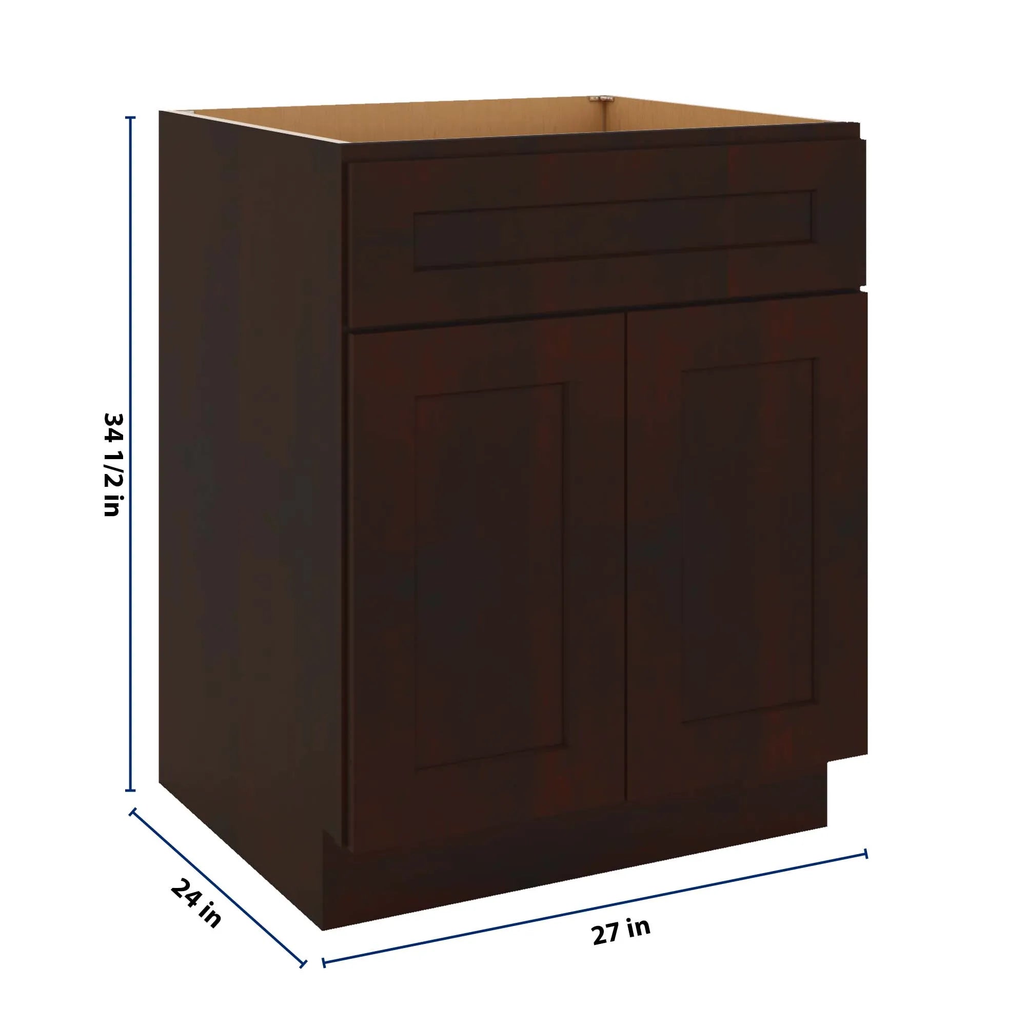 J&K Java Coffee S1 Double Door Standard Base Cabinet - 27" W