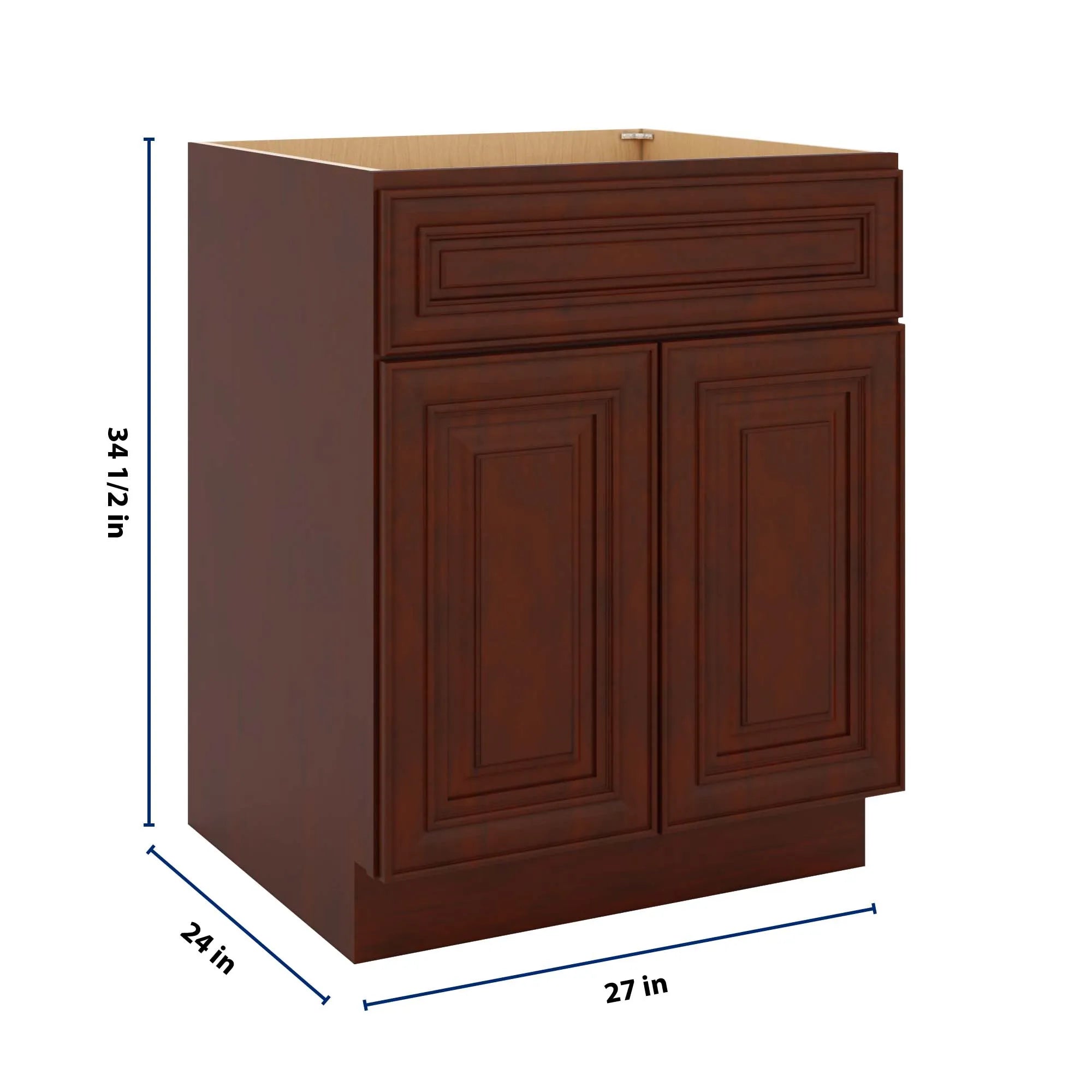 J&K Mahogany J5 Double Door Standard Base Cabinet - 27" W