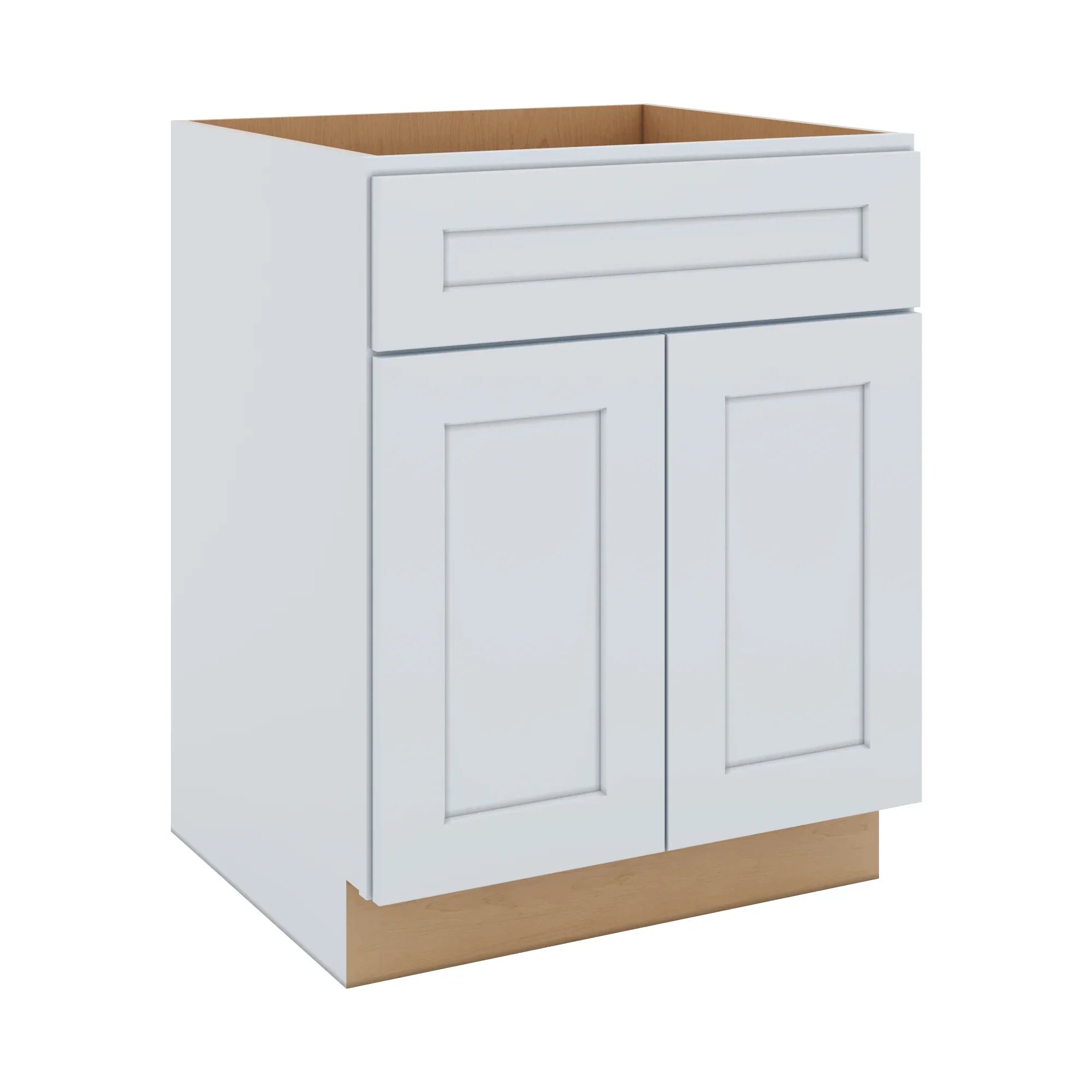J&K White Shaker S8 Double Door Standard Base Cabinet - 27" W