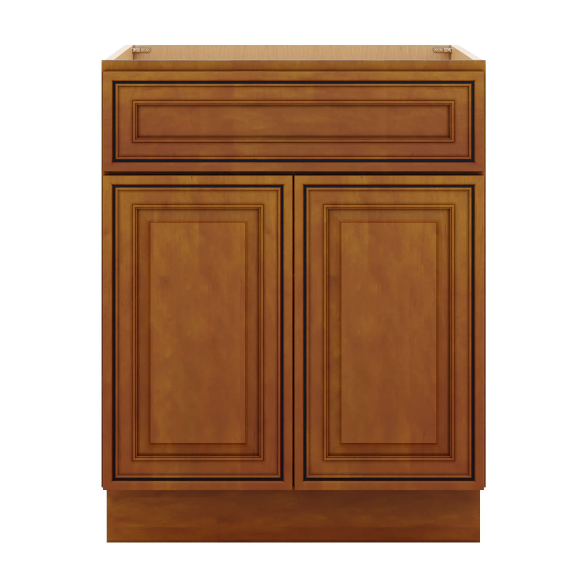 j k mocha glazed k10 double door standard base cabinet 27 w