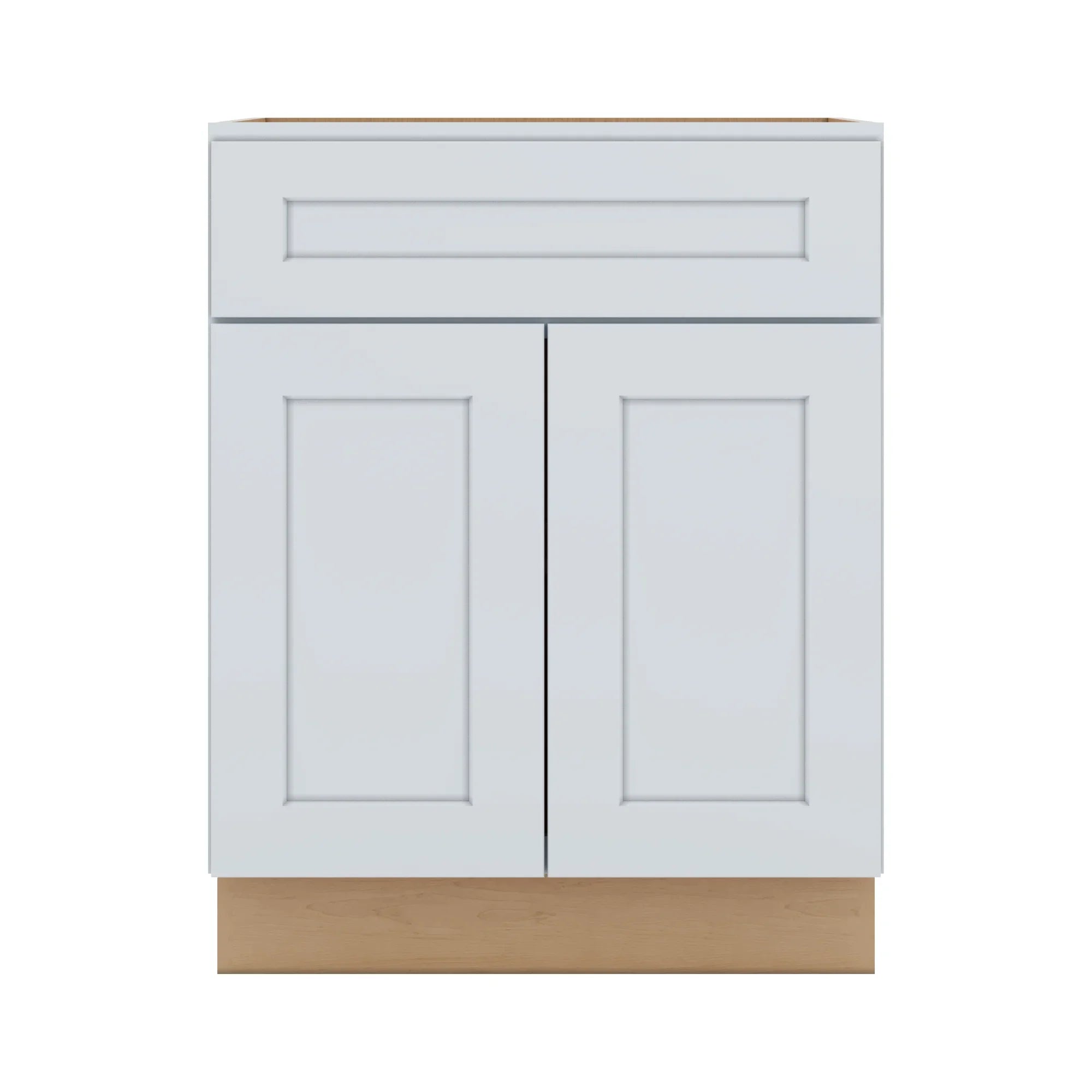 J&K White Shaker S8 Double Door Standard Base Cabinet   27" W