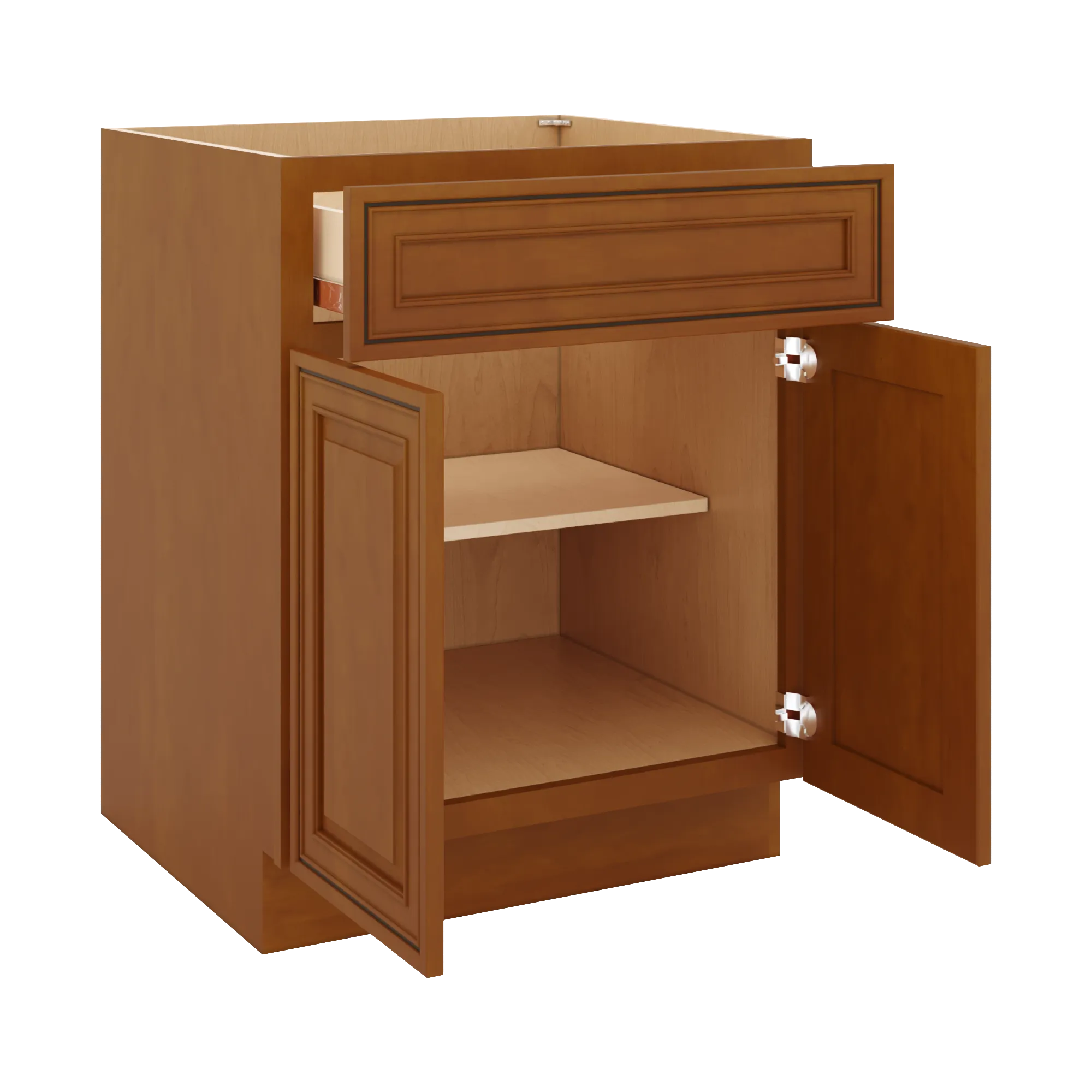 j k mocha glazed k10 double door standard base cabinet 27 w
