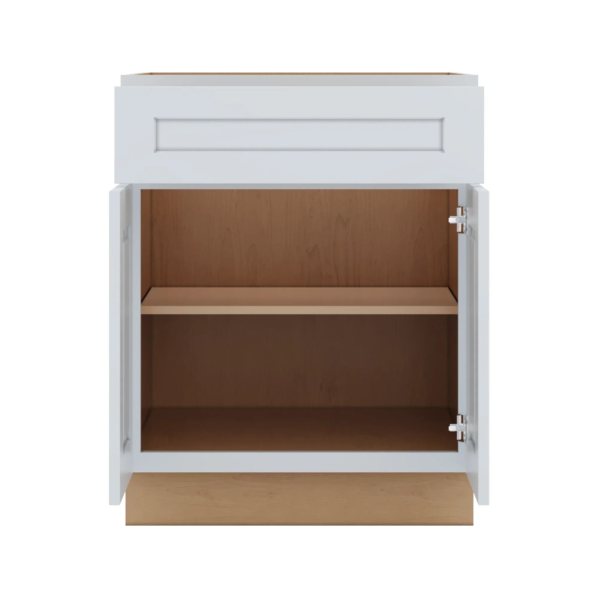 J&K White Shaker S8 Double Door Standard Base Cabinet   27" W