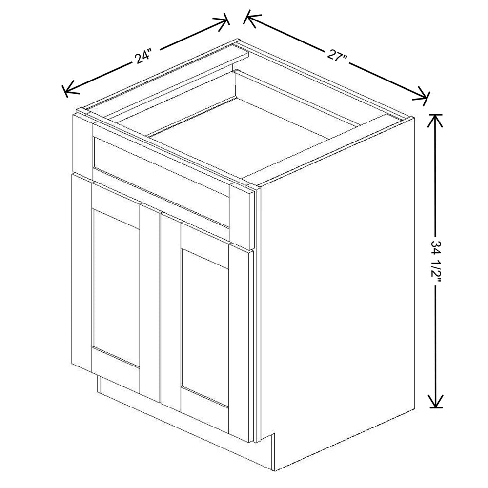 Fabuwood Allure Fusion Timber 27" W X 34 1/2" H X 24" D Double Door Base Cabinet