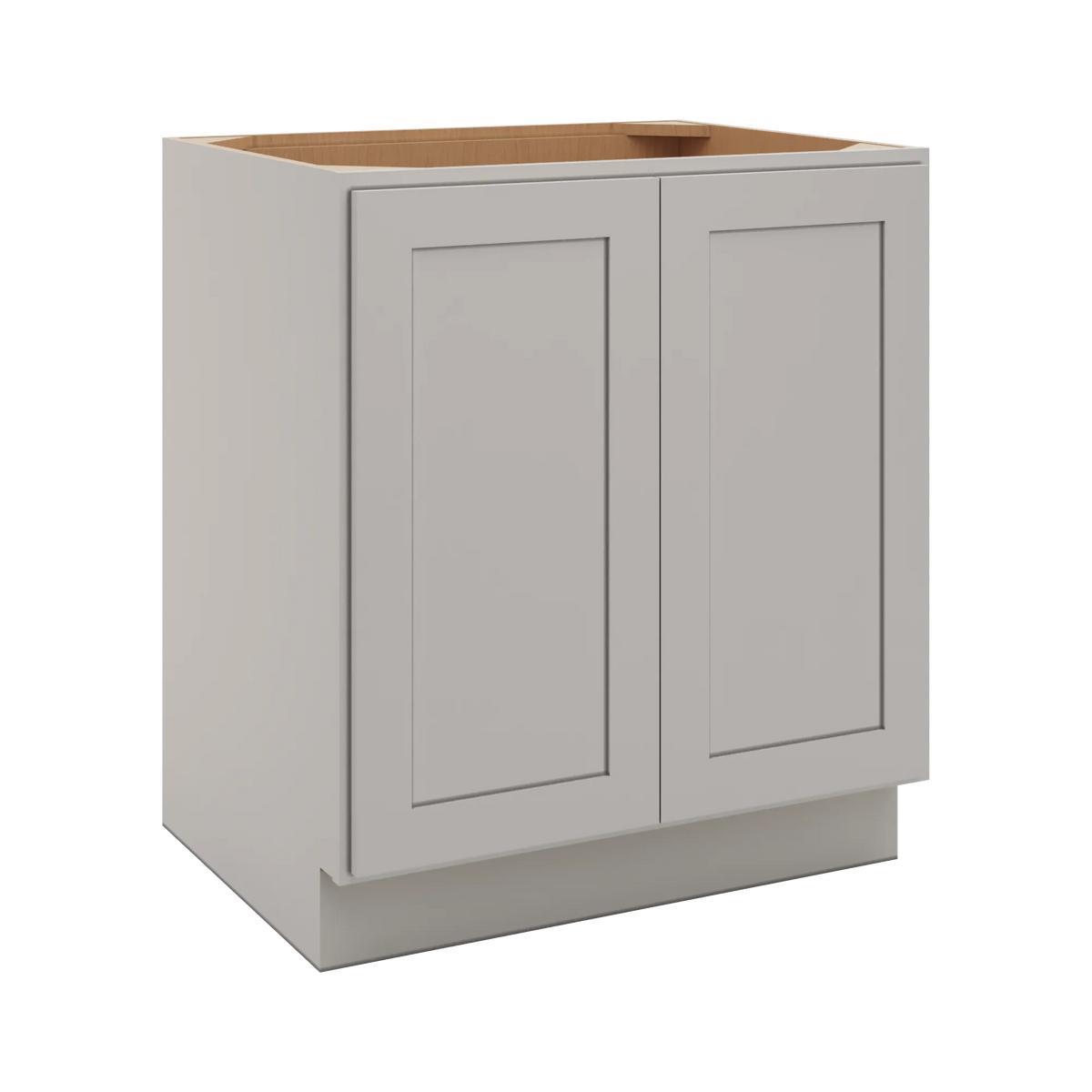 CNC Luxor 5-Piece Misty Grey 30" W Full Height Double Door Base Cabinet W/ 1 Pullout Shelf