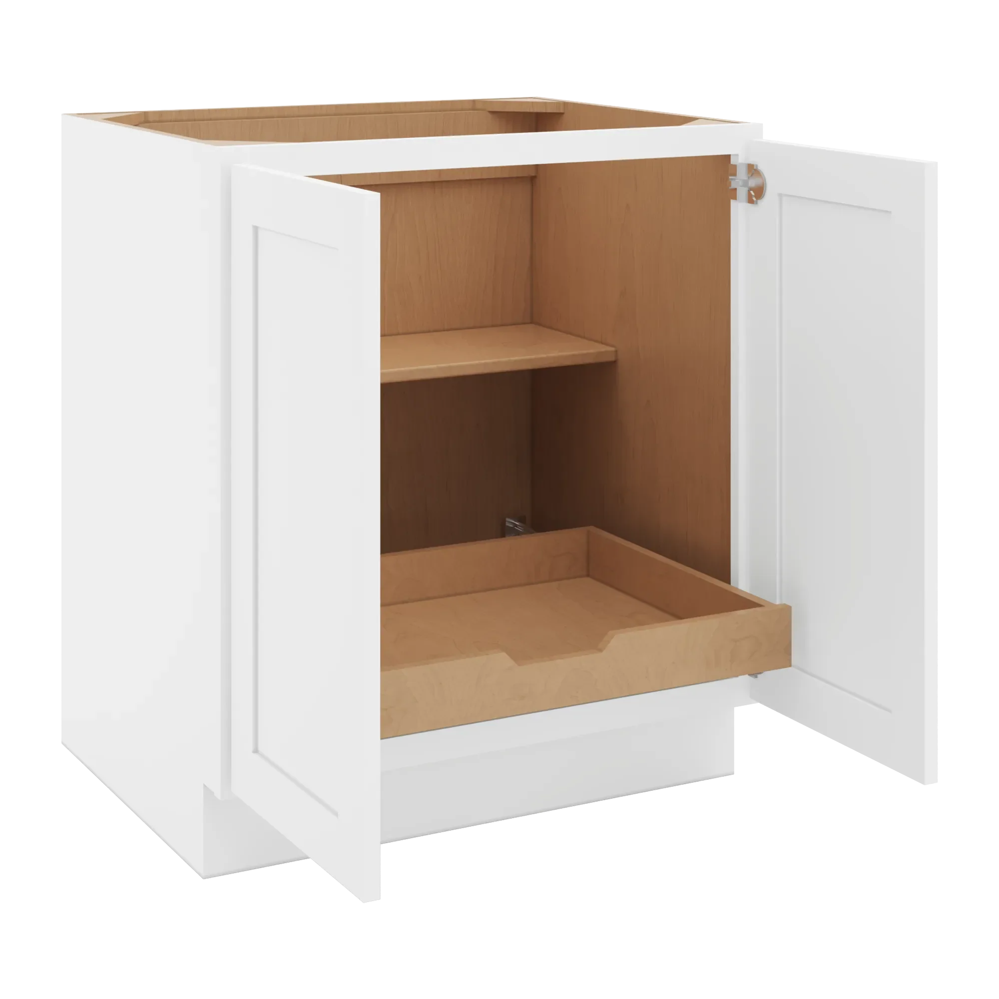 cnc luxor 5 piece white 30 w full height double door base cabinet w 1 pullout shelf