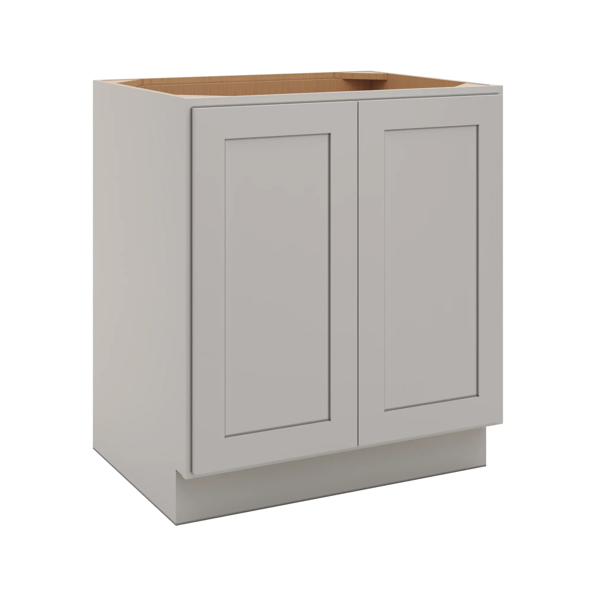 CNC Luxor 5-Piece Misty Grey 30" W Full Height Double Door Base Cabinet W/ 2 Pullout Shelf