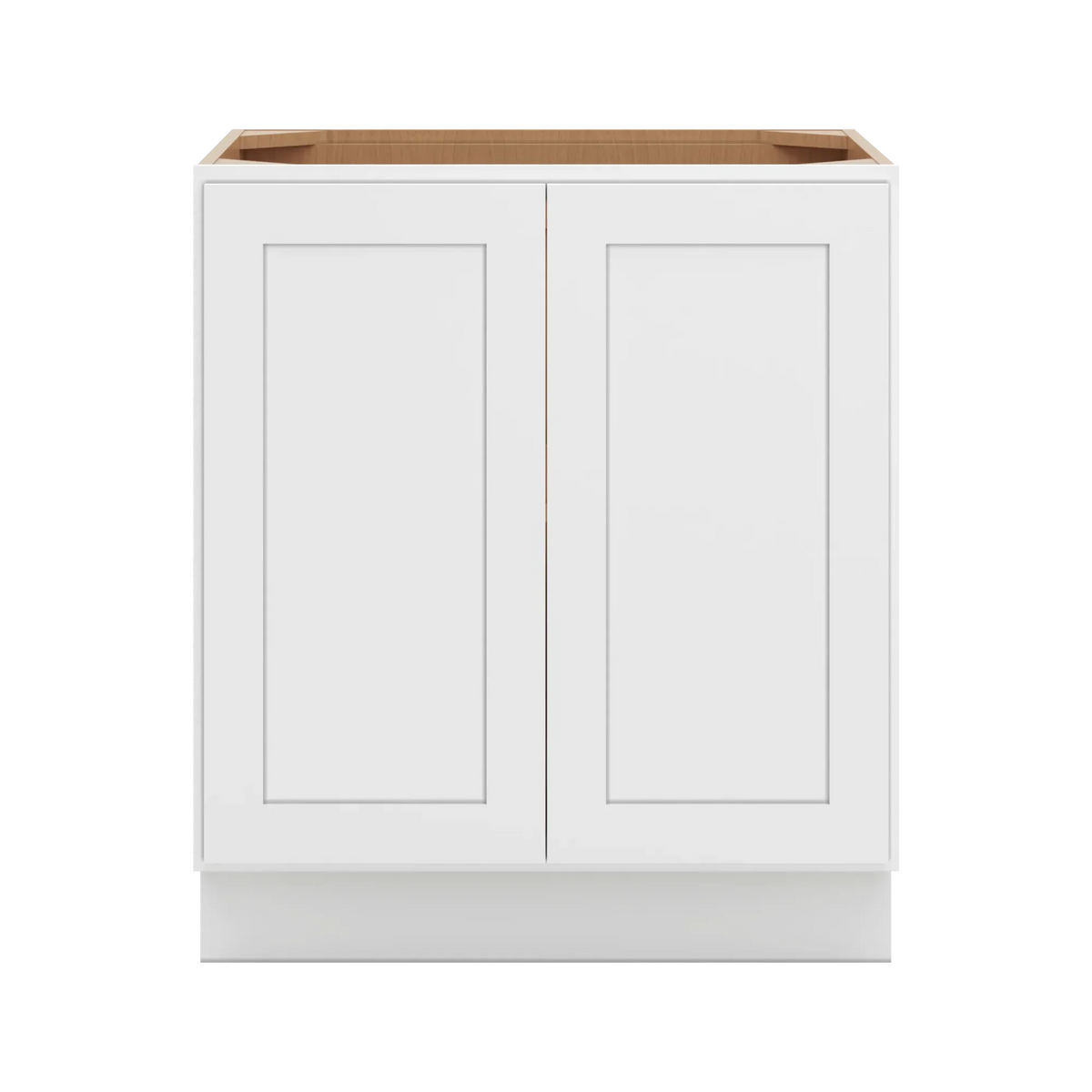 cnc luxor white 30 w full height double door base cabinet w 2 pullout shelf