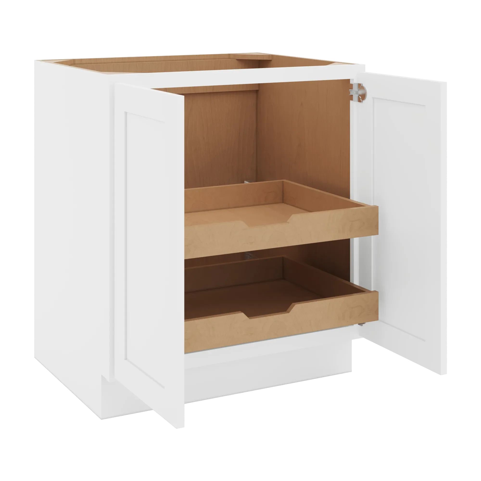 cnc luxor 5 piece white 30 w full height double door base cabinet w 2 pullout shelf