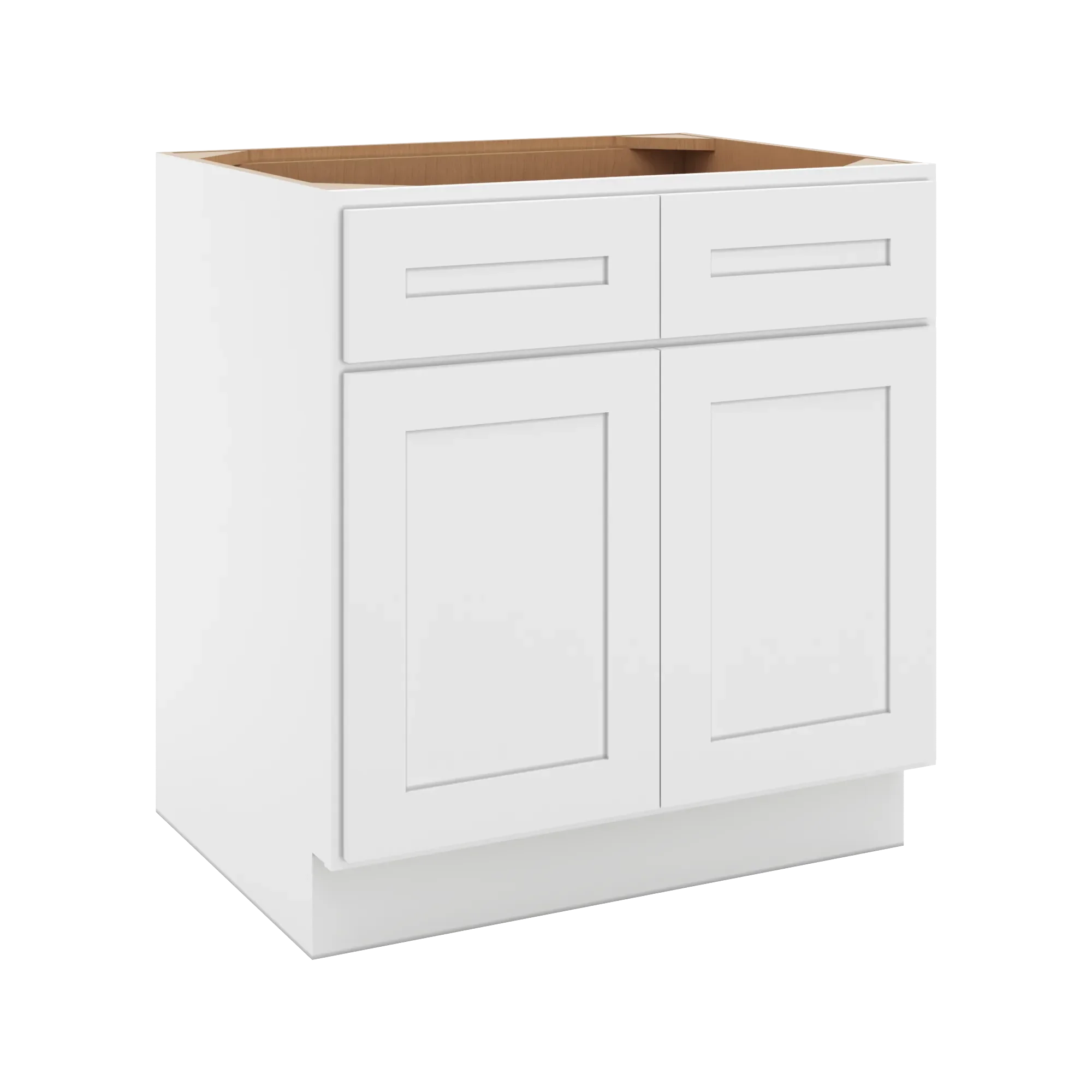 cnc luxor 5 piece white 30 w x 32 1 2 h double door 2 drawer base cabinet
