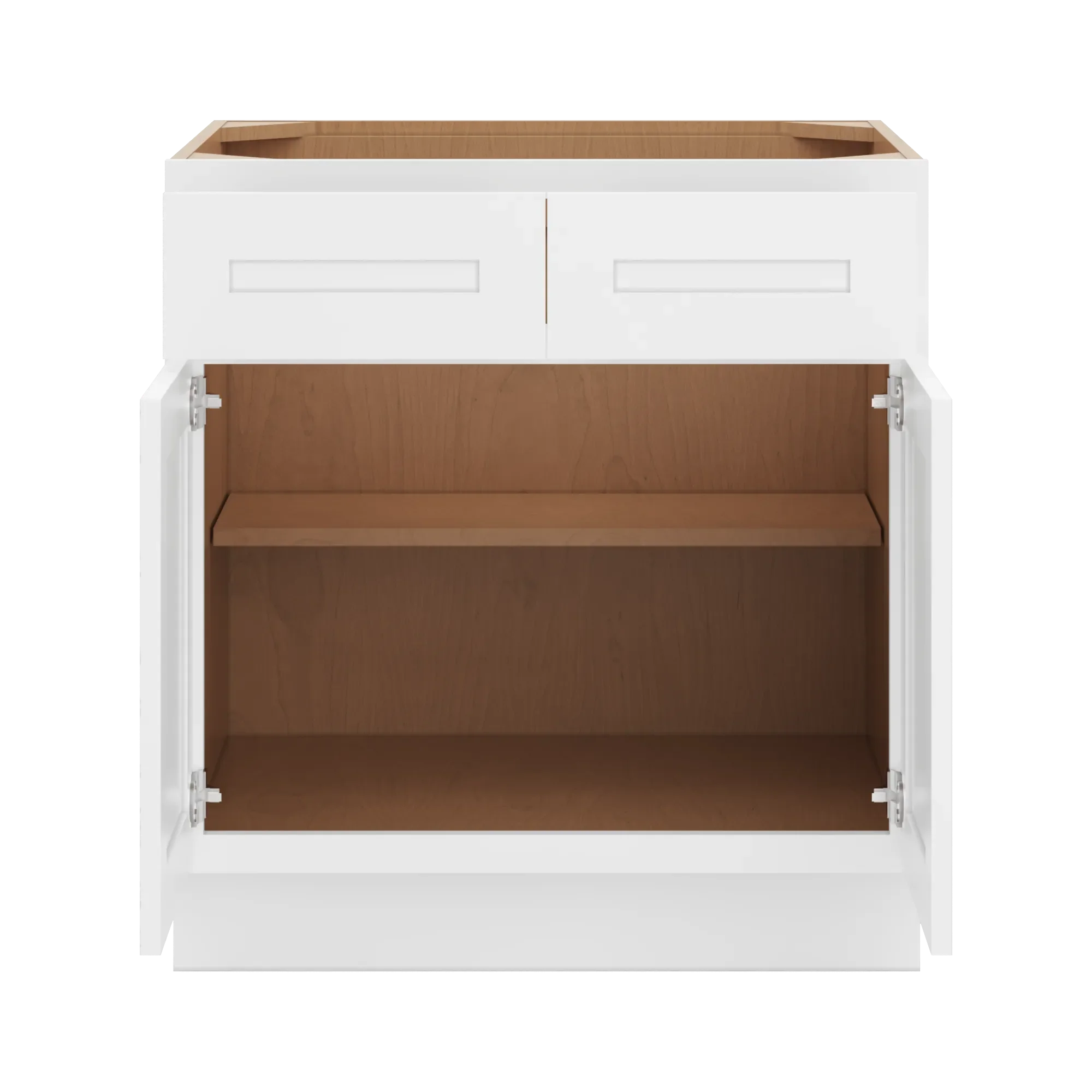 cnc luxor 5 piece white 30 w x 32 1 2 h double door 2 drawer base cabinet