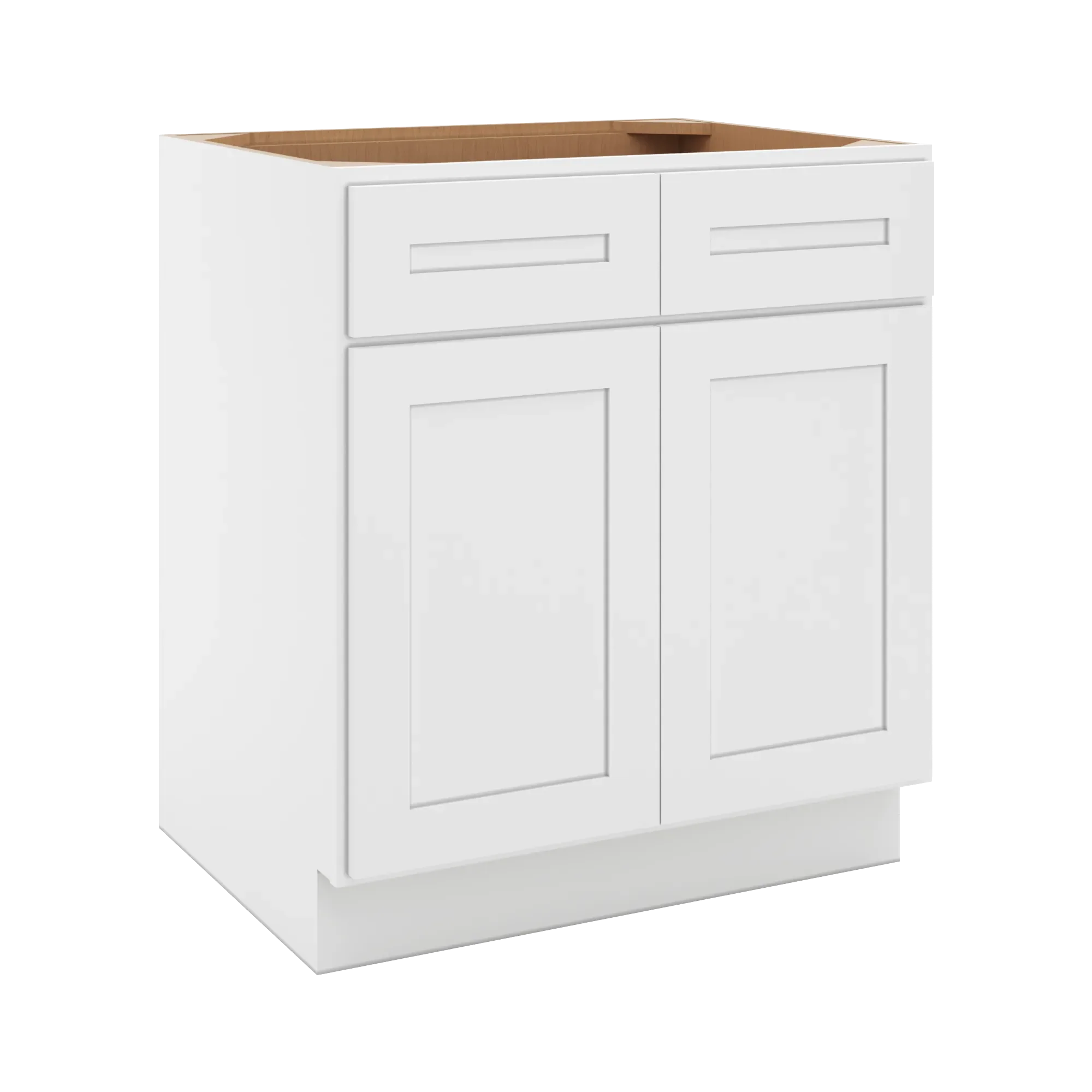 cnc luxor 5 piece white 30 w 2 drawer double door base cabinet w 1 pullout shelf