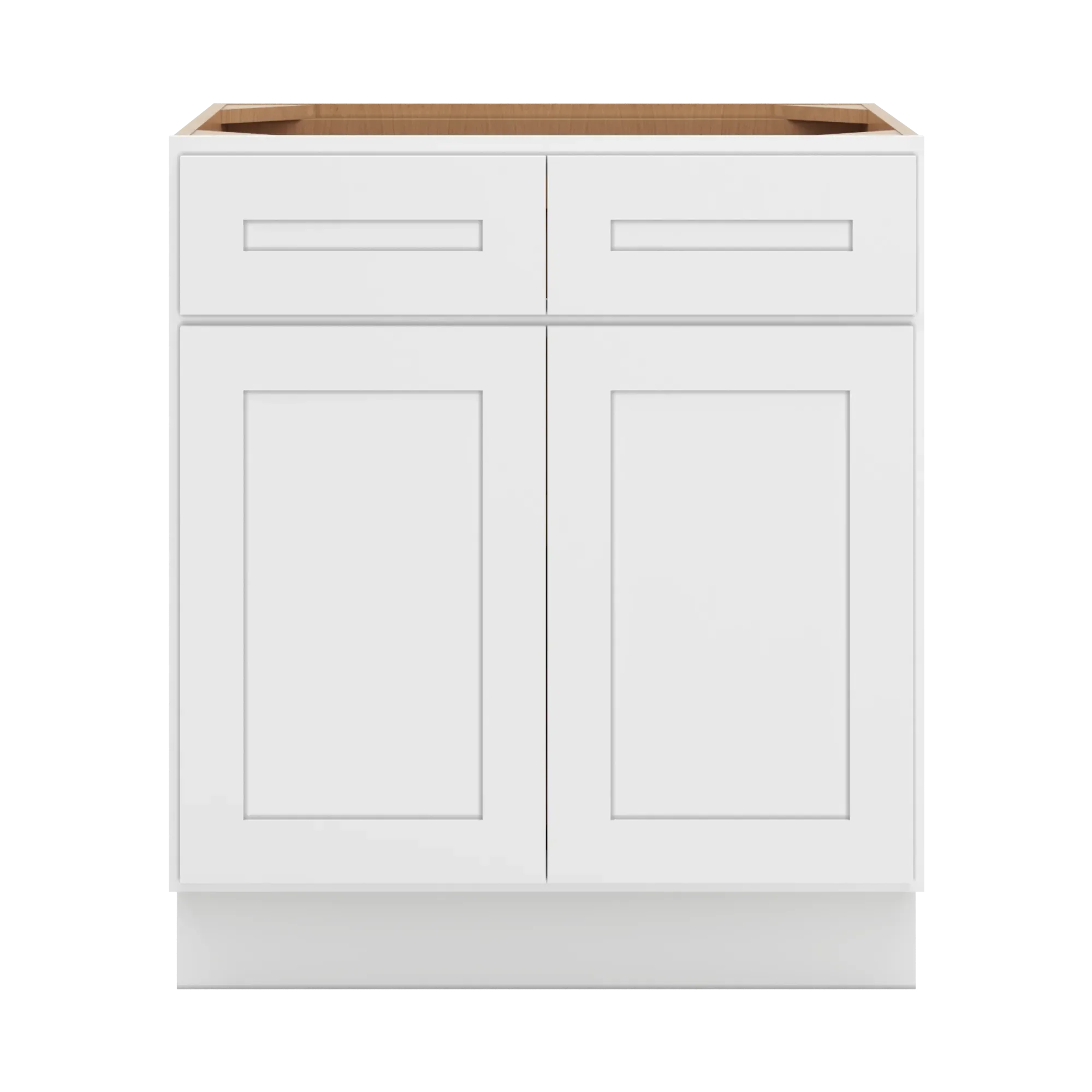 cnc luxor 5 piece white 30 w 2 drawer double door base cabinet w 1 pullout shelf
