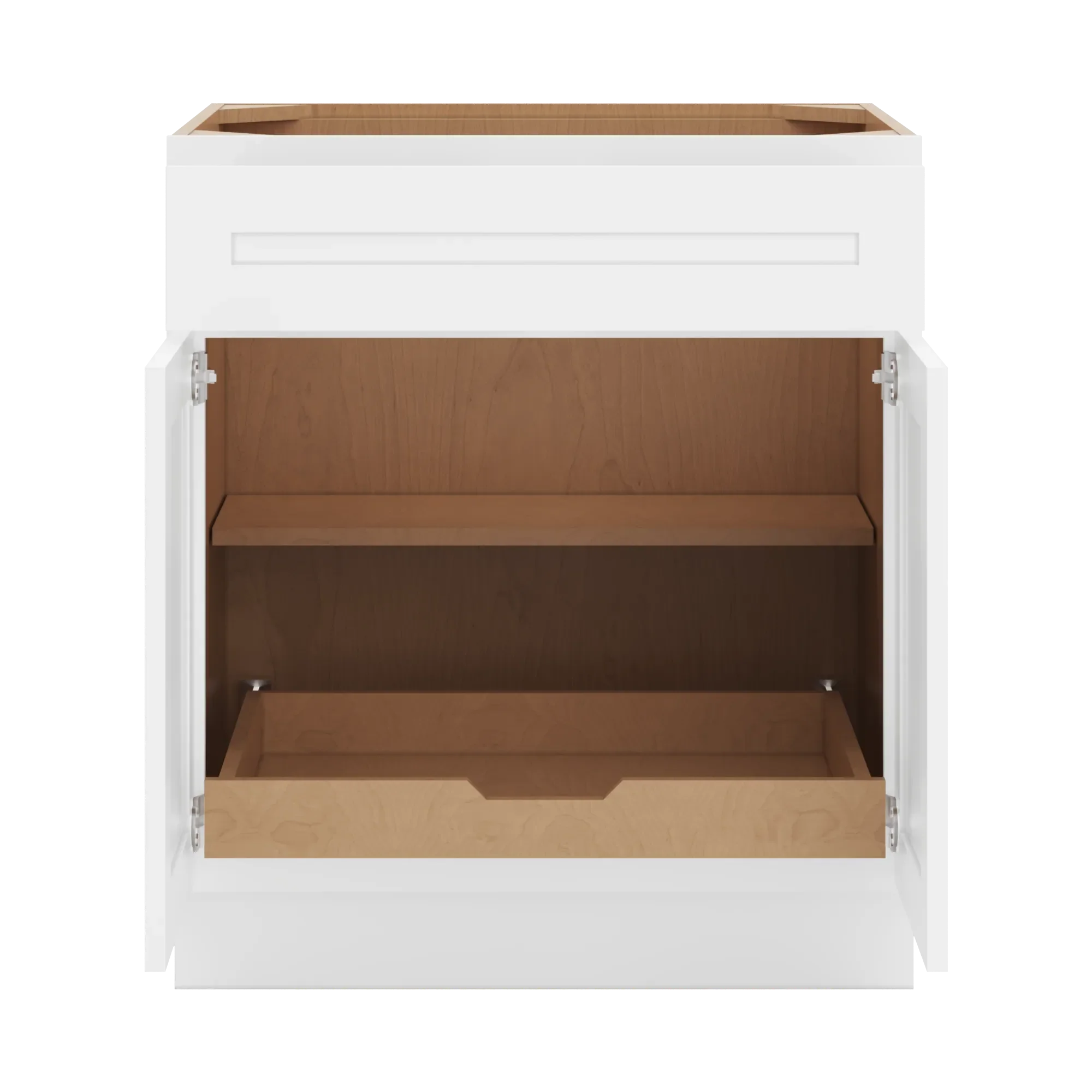 cnc luxor 5 piece white 30 w 2 drawer double door base cabinet w 1 pullout shelf