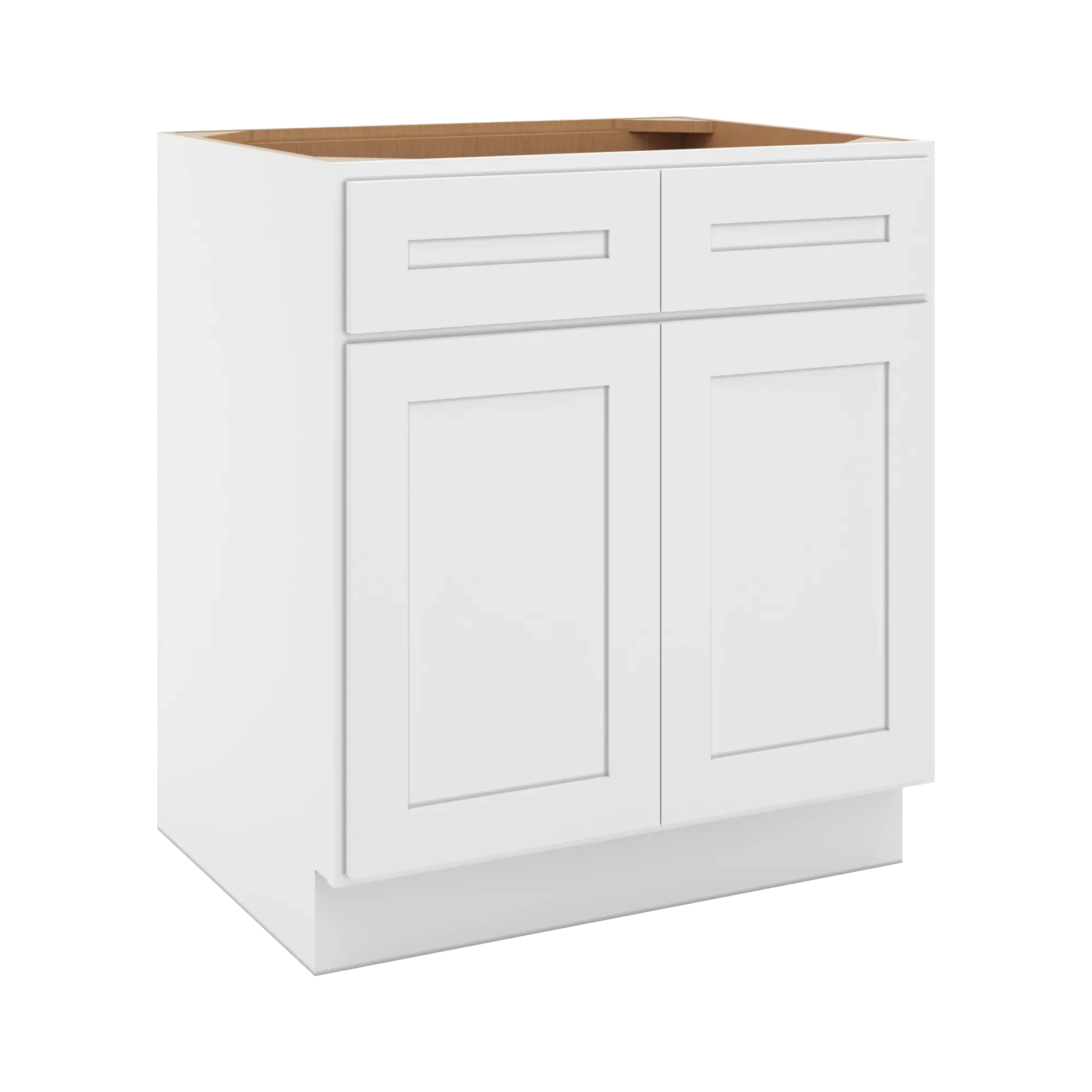 cnc luxor 5 piece white 30 w 2 drawer double door base cabinet w 2 pullout shelf