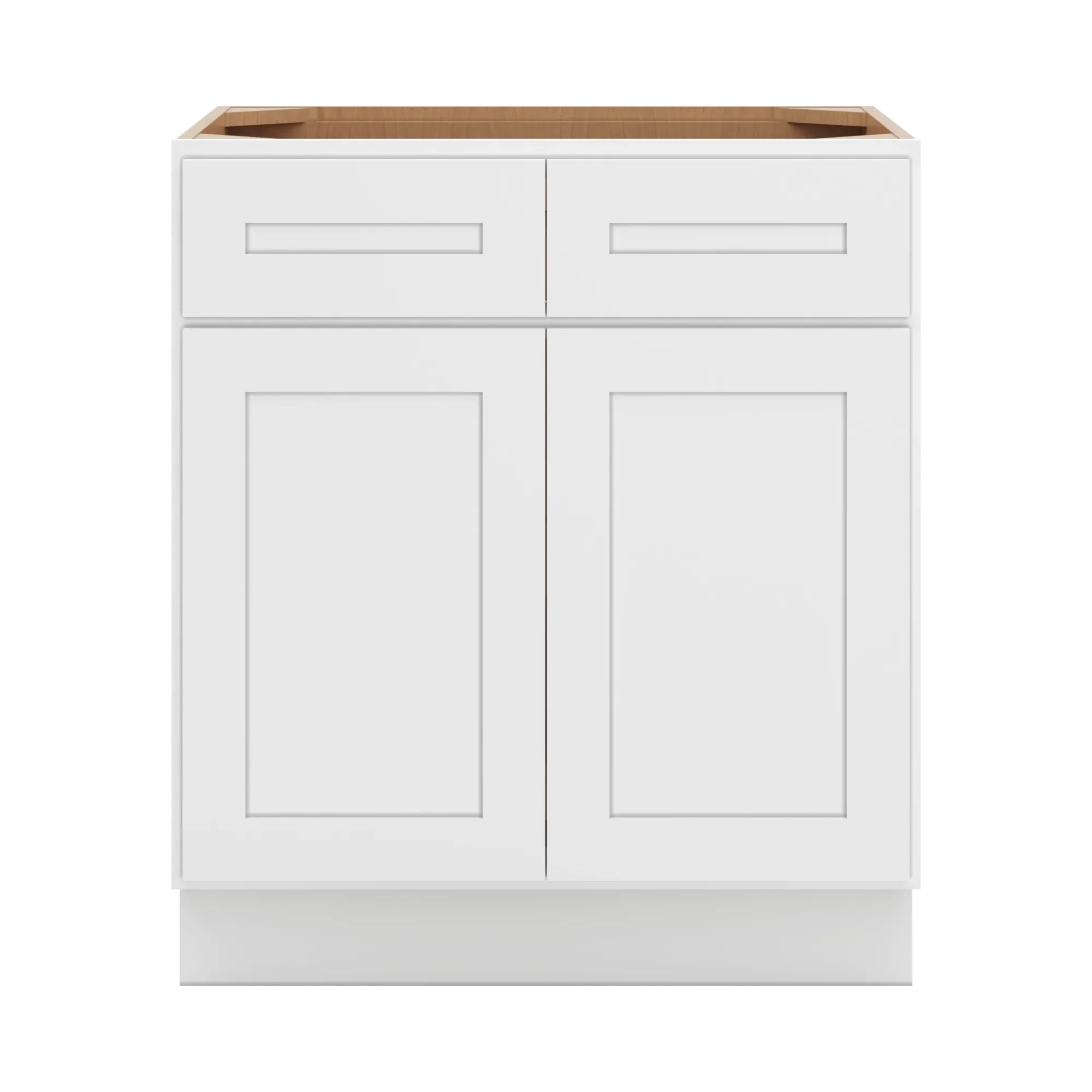 cnc luxor 5 piece white 30 w 2 drawer double door base cabinet w 2 pullout shelf