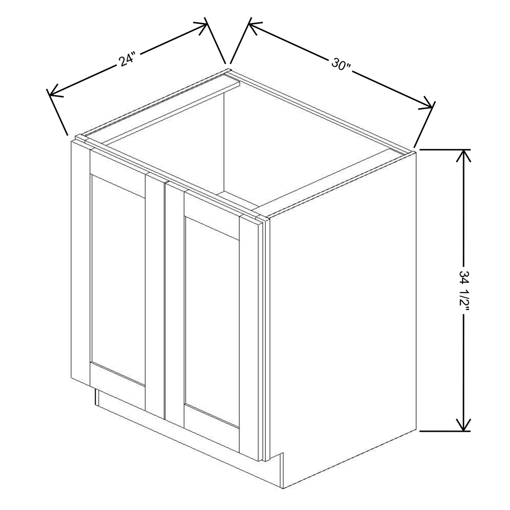 Fabuwood Allure Onyx Horizon  30"W Base Double Full Doors