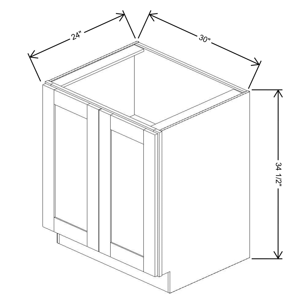 Fabuwood Allure Fusion Timber 30" W X 34 1/2" H X 24" D Full Height Double Door Base Cabinet