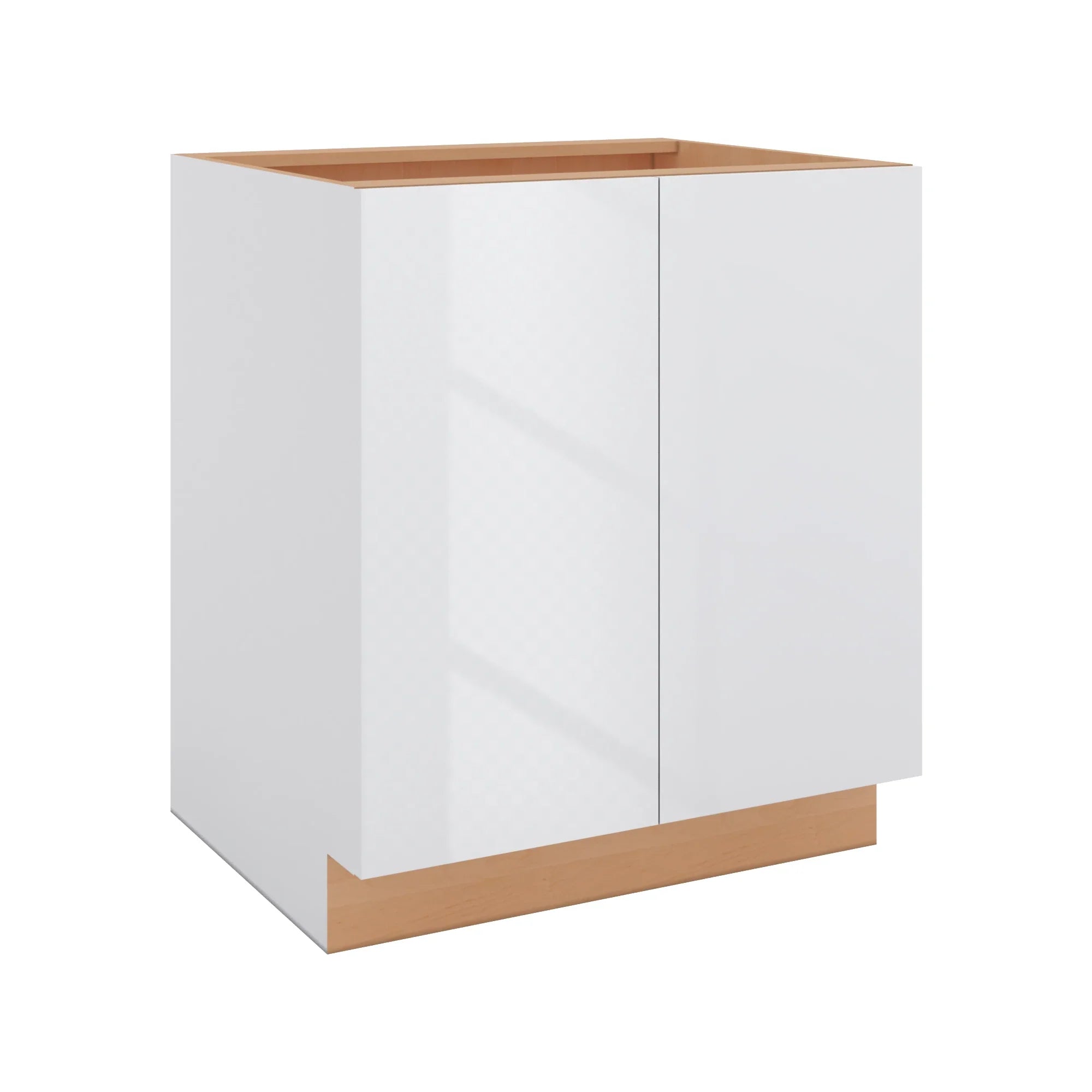 Modernform Cabinet Gloss White 30" W X 34 1/2" H X 24" D Full Height Double Door Base Cabinet