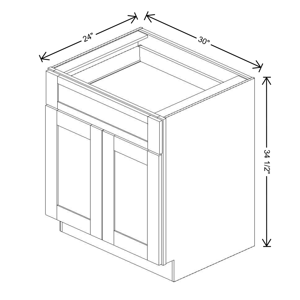 Fabuwood Allure Onyx Horizon  Base 30"W Shaker Cabinet