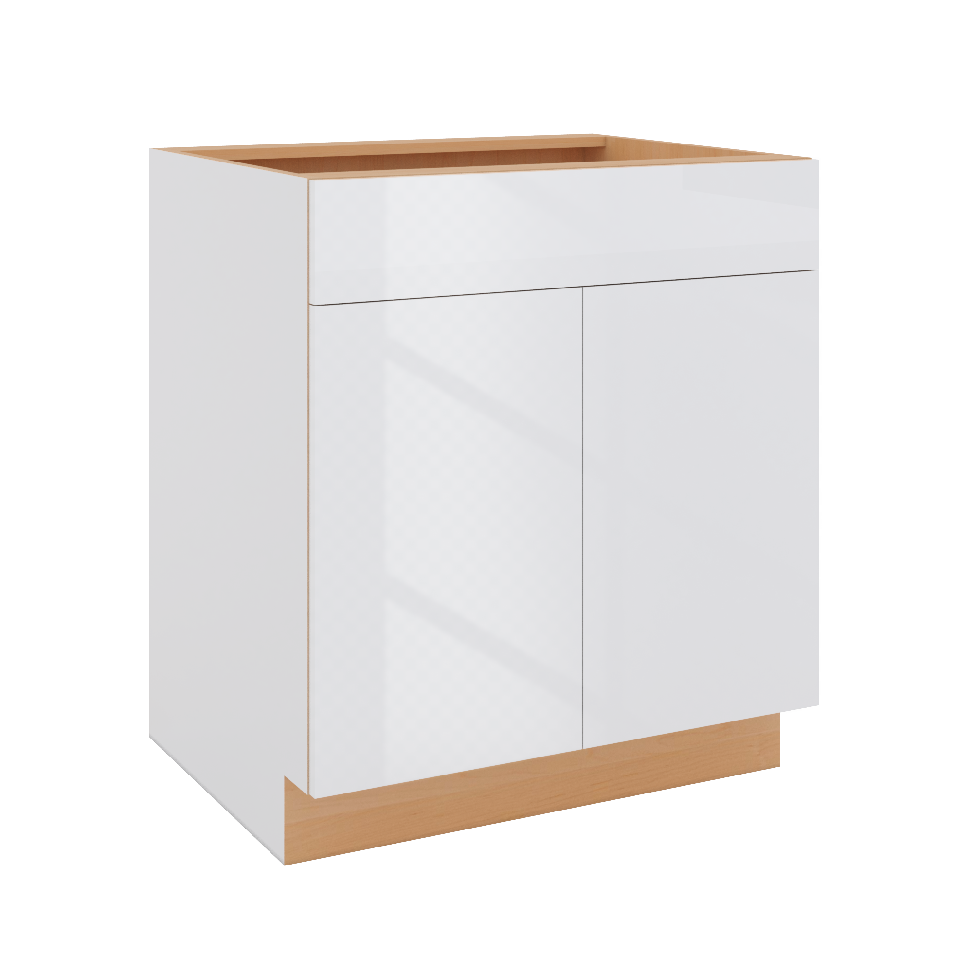 Modernform Cabinet Gloss White 30" W X 34 1/2" H X 24" D Double Door Base Cabinet