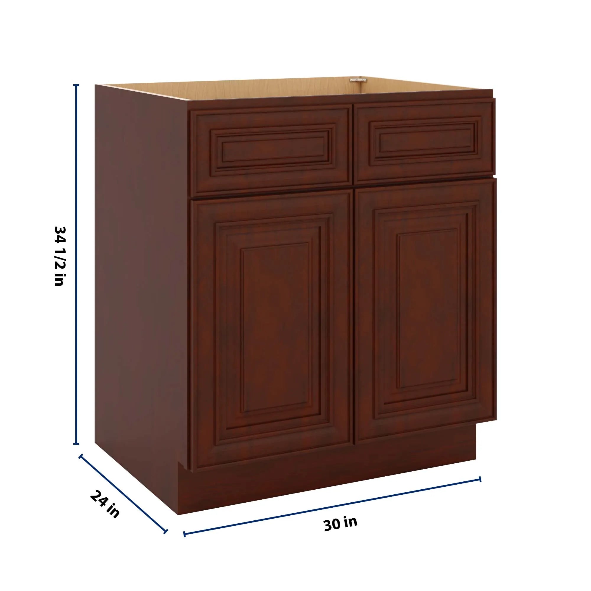 J&K Mahogany J5 Double Door Standard Base Cabinet - 30" W