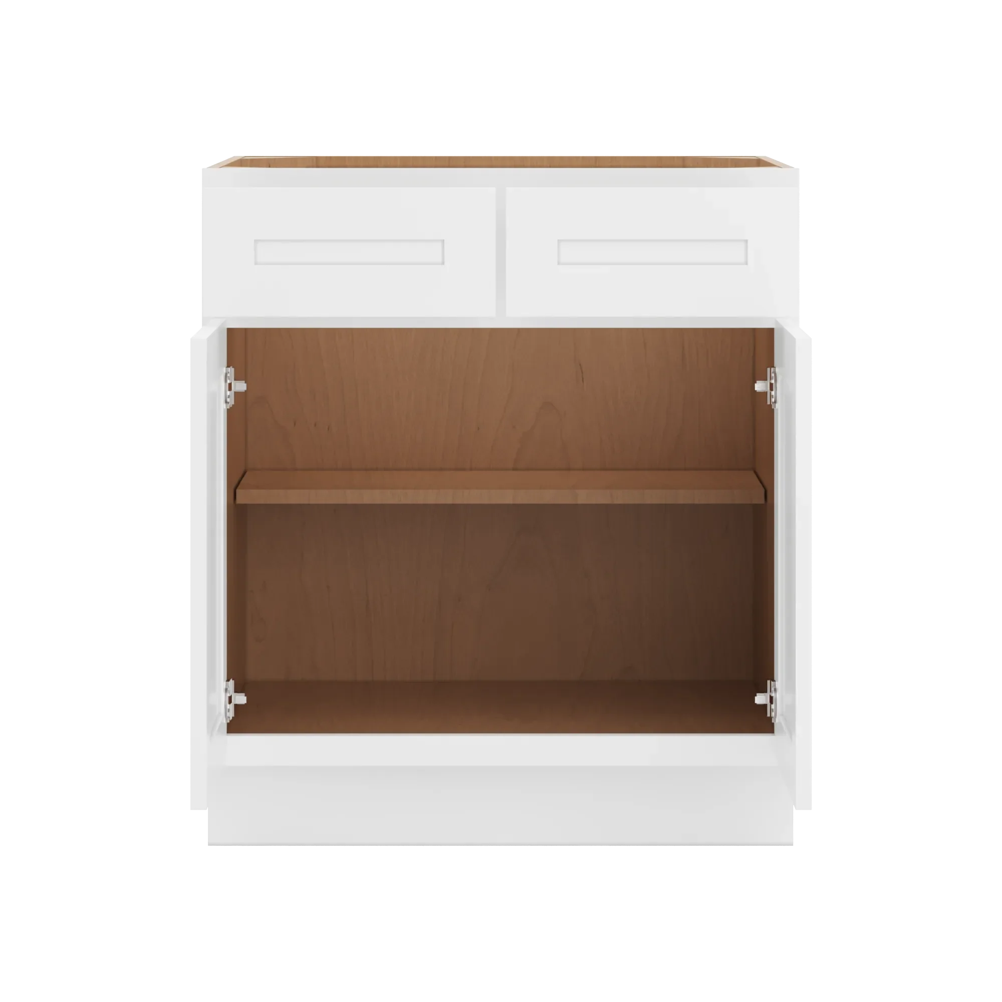cnc luxor 5 piece white 30 w 2 drawer double door base cabinet