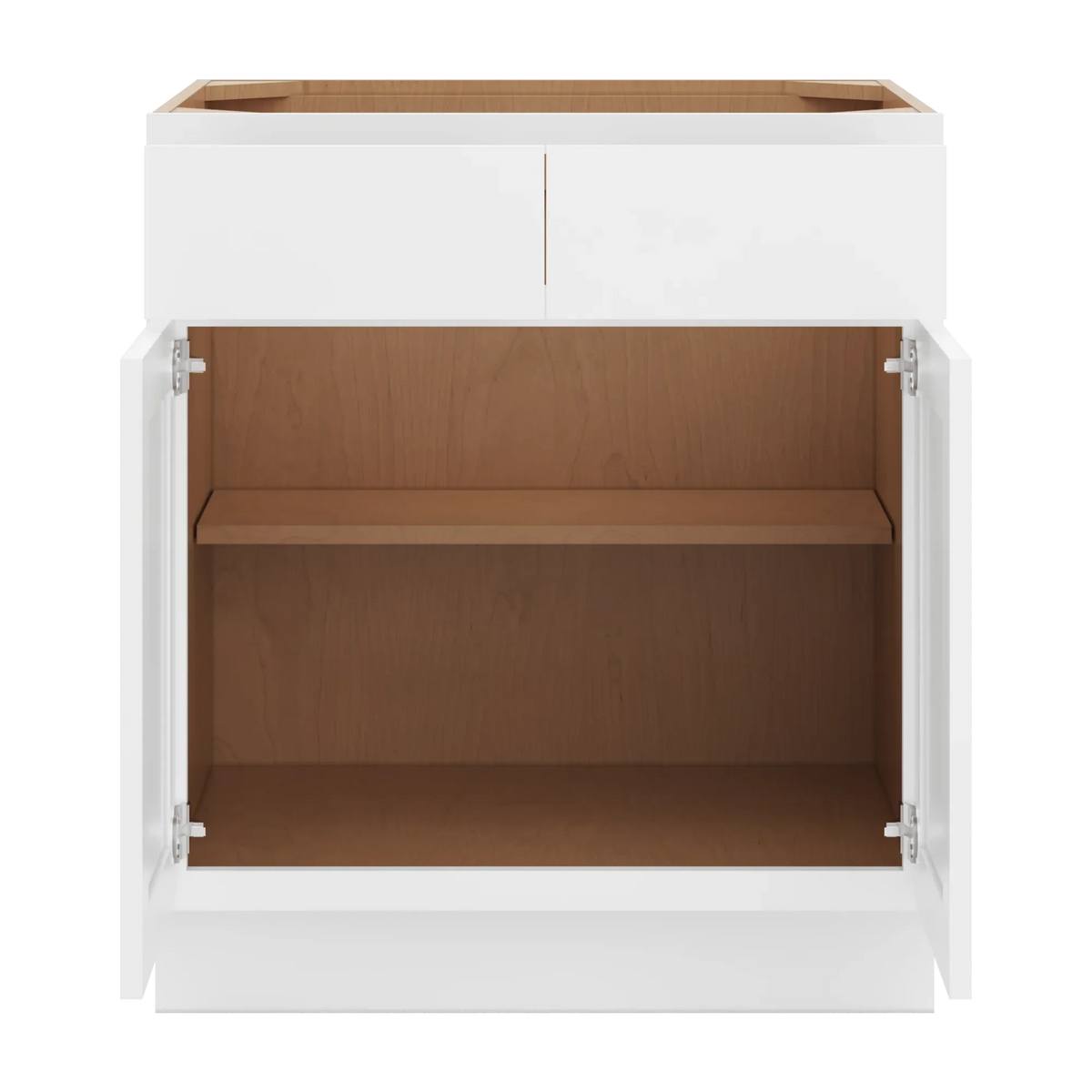 cnc luxor white 30 w 2 drawer double door base cabinet