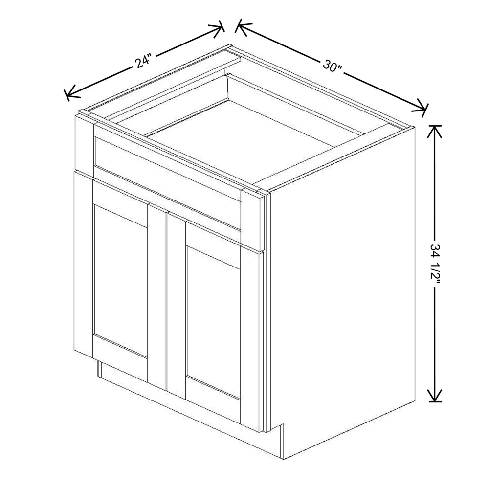 Fabuwood Allure Fusion Timber 30" W X 34 1/2" H X 24" D Double Door Base Cabinet