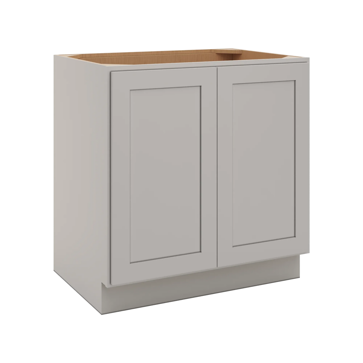 CNC Luxor 5-Piece Misty Grey 33" W Full Height Double Door Base Cabinet W/ 1 Pullout Shelf