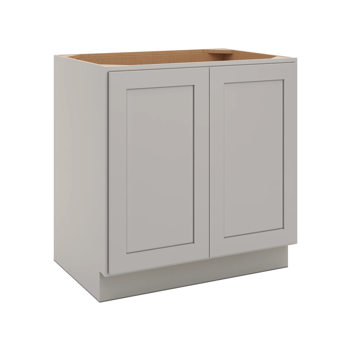 CNC Luxor 5-Piece Misty Grey 33" W Full Height Double Door Base Cabinet W/ 2 Pullout Shelf
