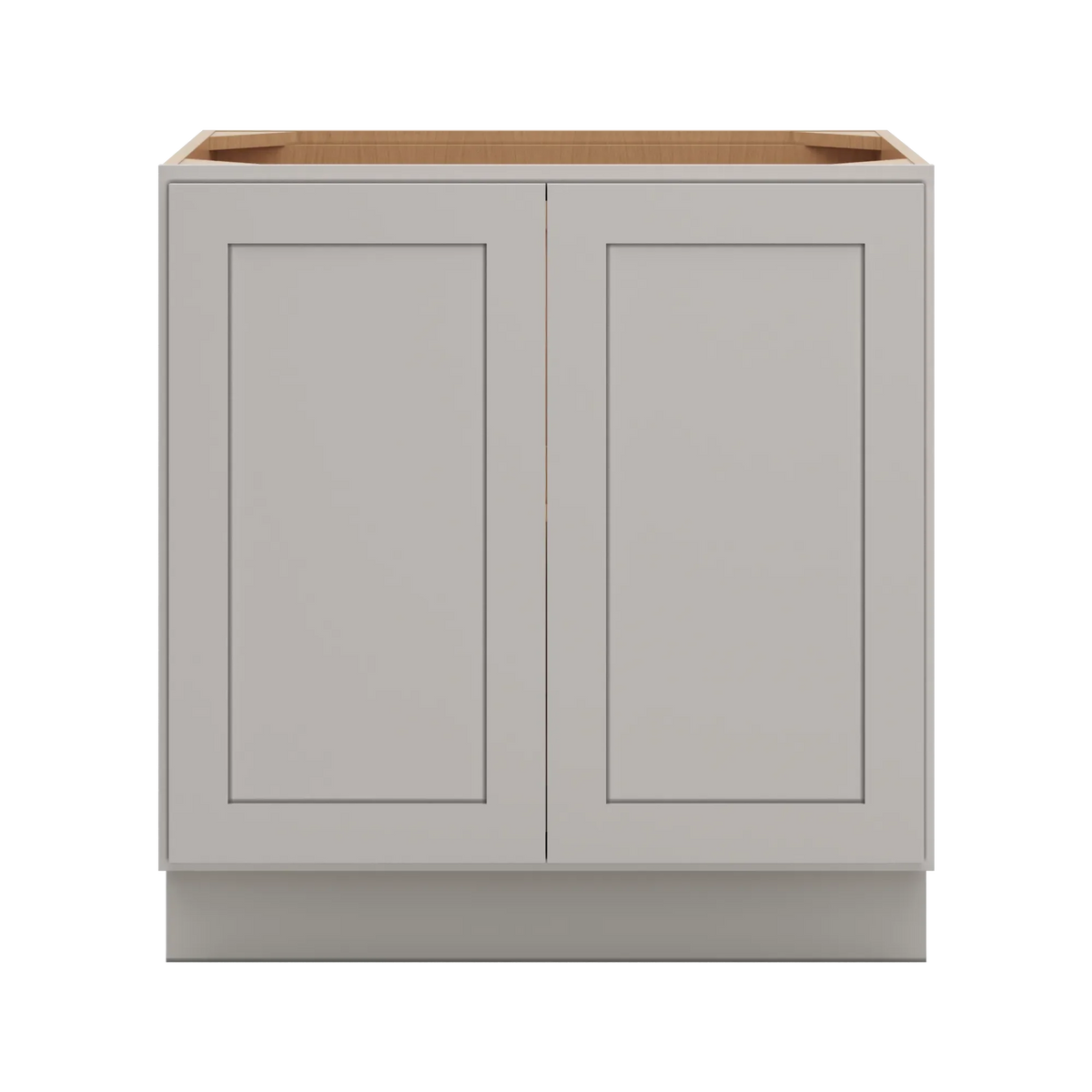 cnc luxor misty grey 33 w full height double door base cabinet w 2 pullout shelf