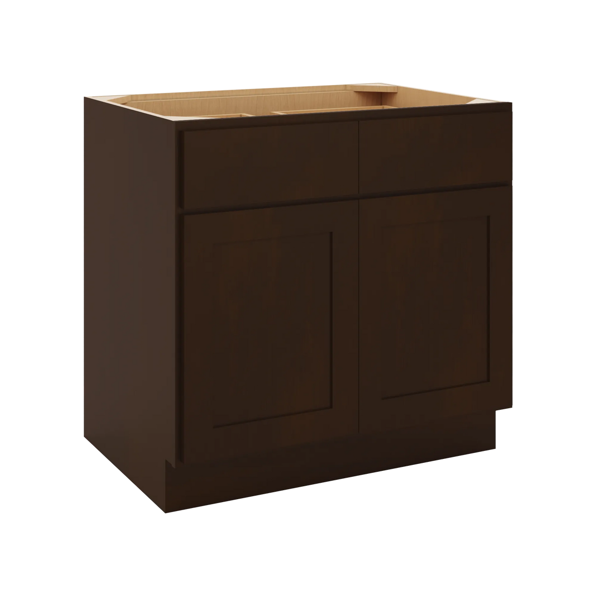 CNC Luxor 5-Piece Espresso 33" W X 32 1/2" H Double Door 2 Drawer Base Cabinet