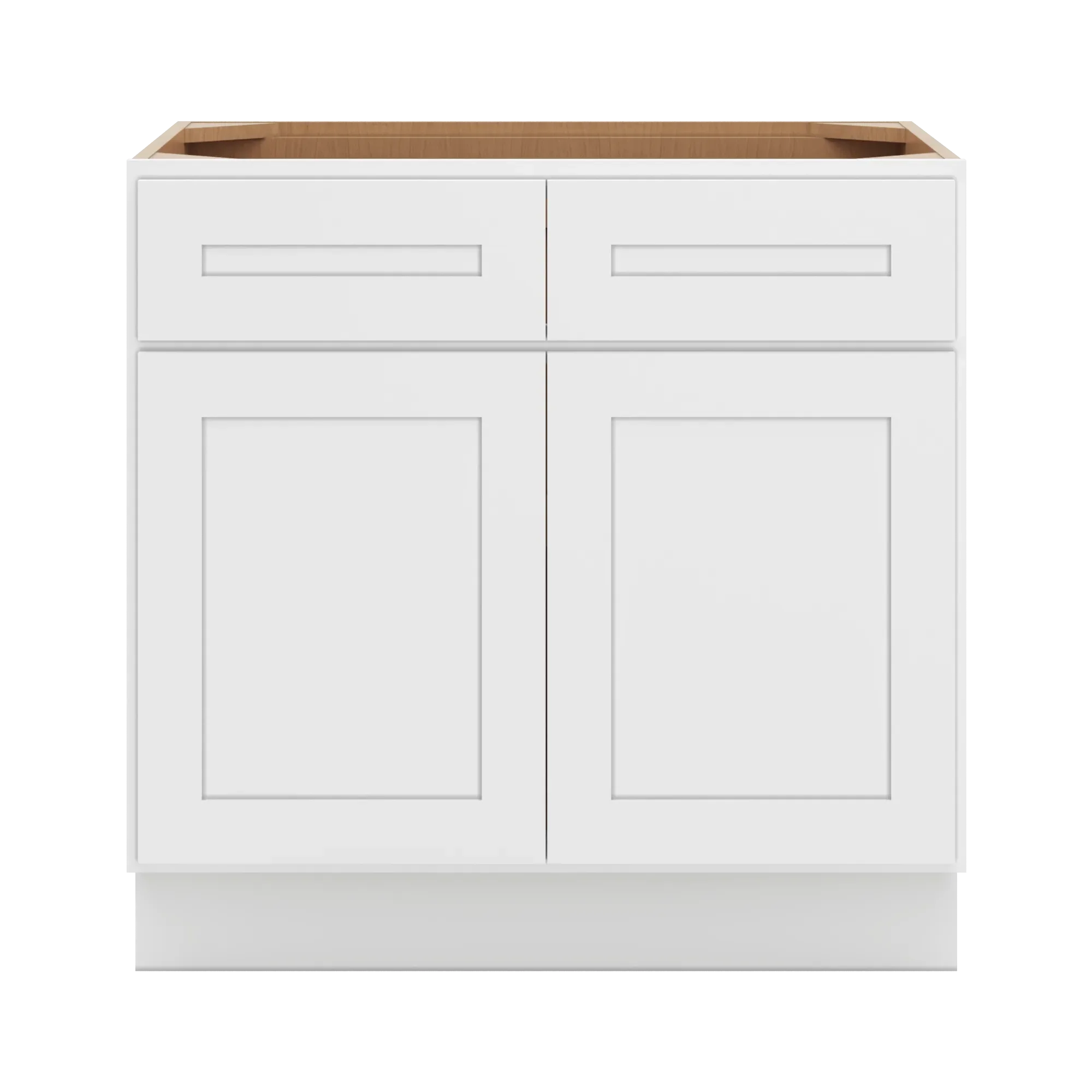 cnc luxor 5 piece white 33 w x 32 1 2 h double door 2 drawer base cabinet