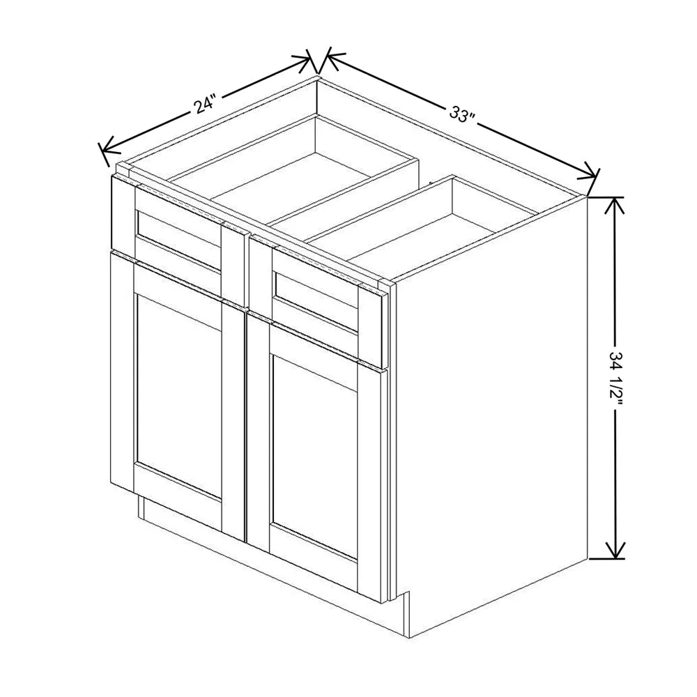 J&K Espresso K8 Double Door Standard Base Cabinet - 33" W