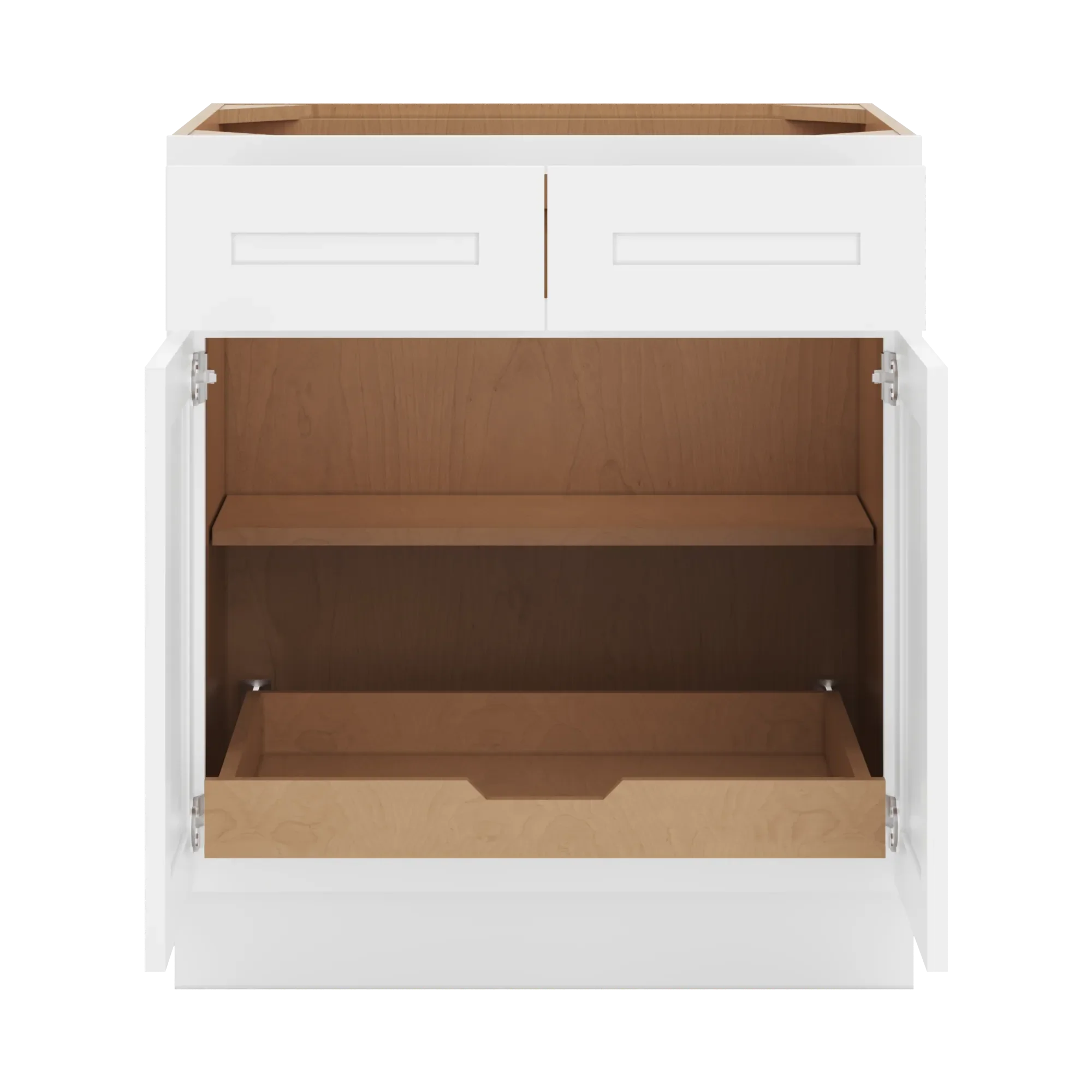 cnc luxor 5 piece white 33 w 2 drawer double door base cabinet w 1 pullout shelf