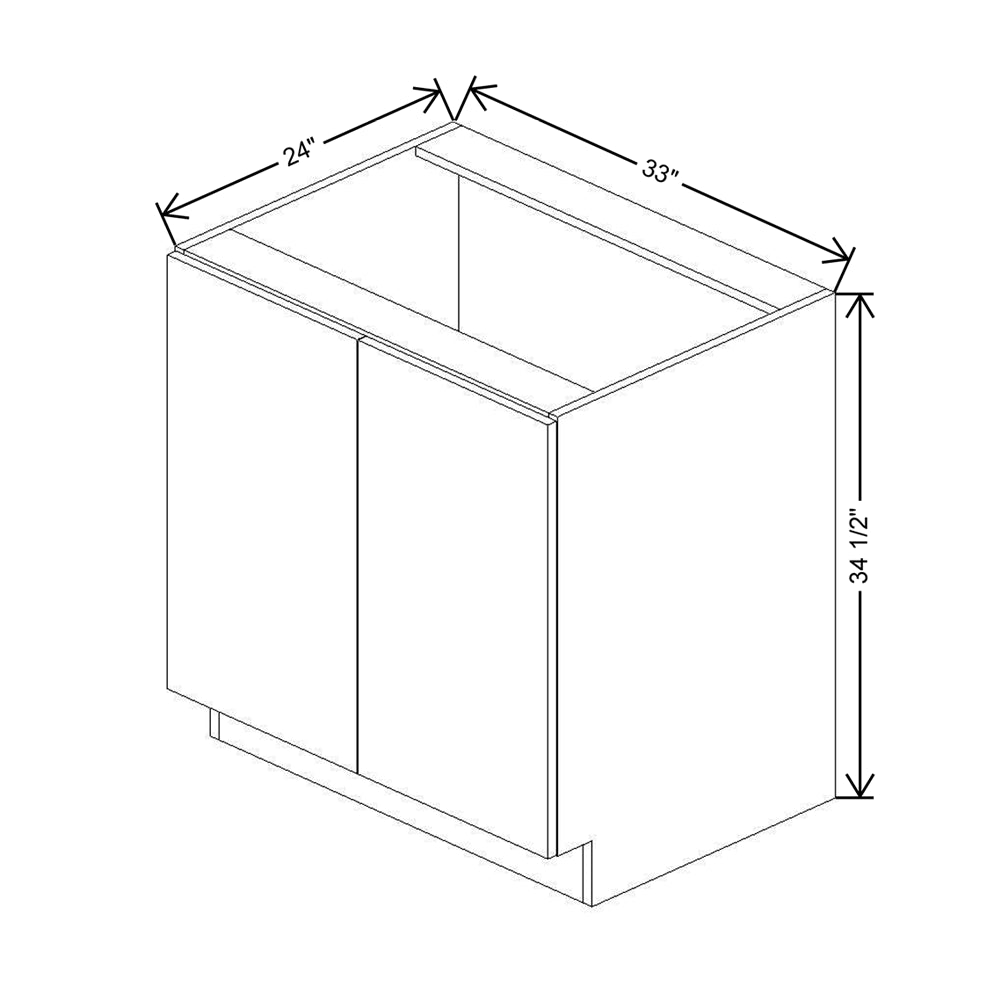 CNC Classic Milano Autumn 33" W Full Height Double Door Base Cabinet W/ 2 Pullout Shelf