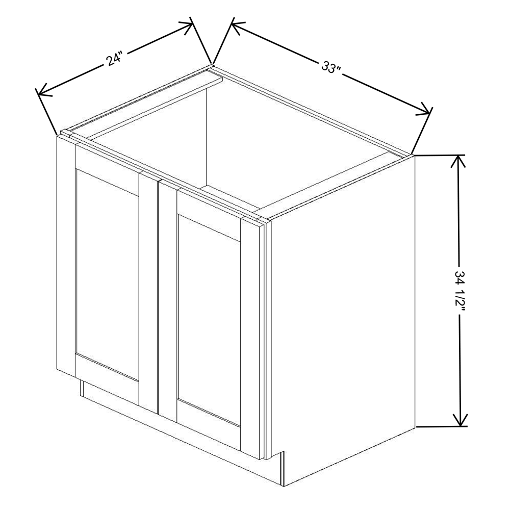 Fabuwood Allure Galaxy Timber 33"W Base Double Full Doors