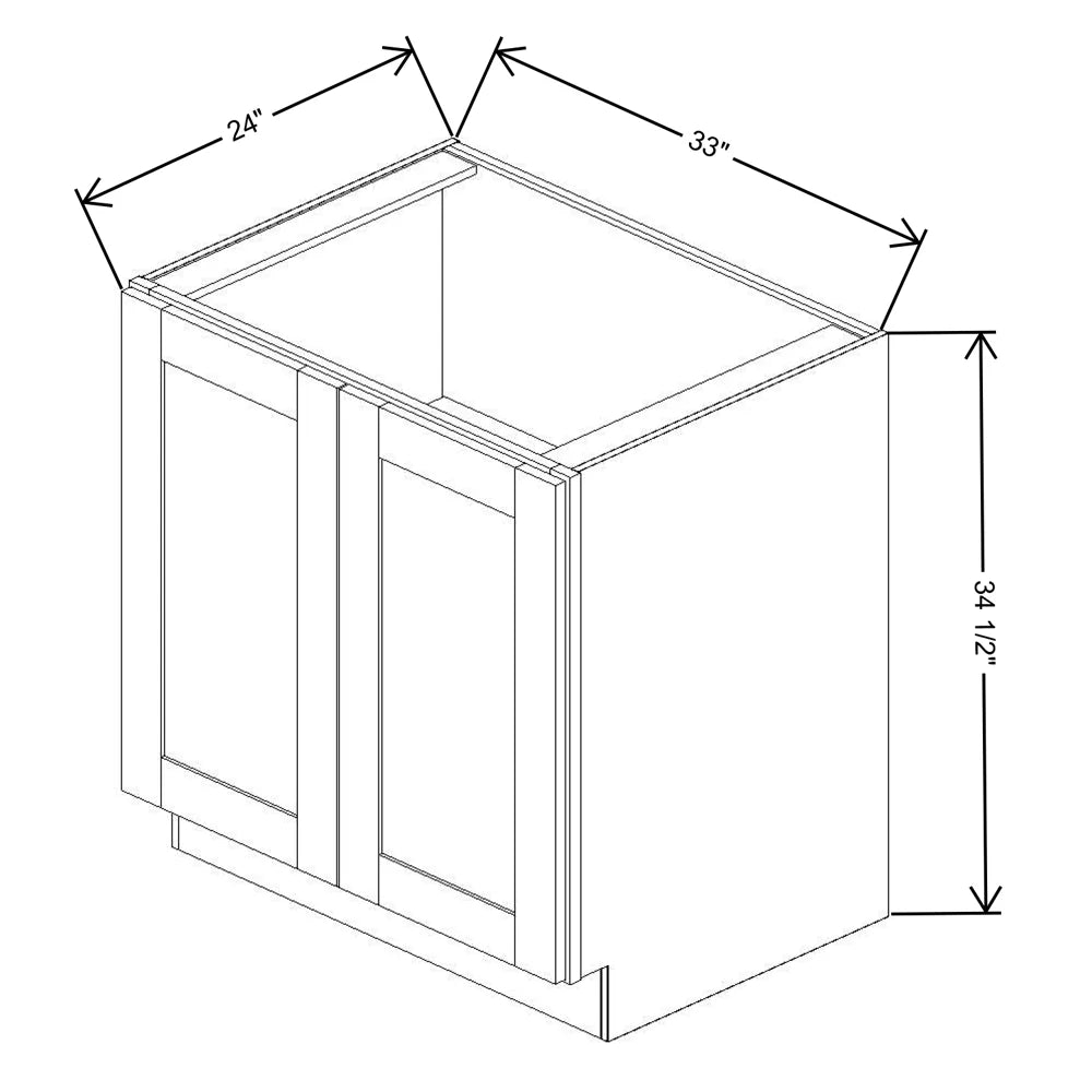 Fabuwood Allure Fusion Timber 33" W X 34 1/2" H X 24" D Full Height Double Door Base Cabinet