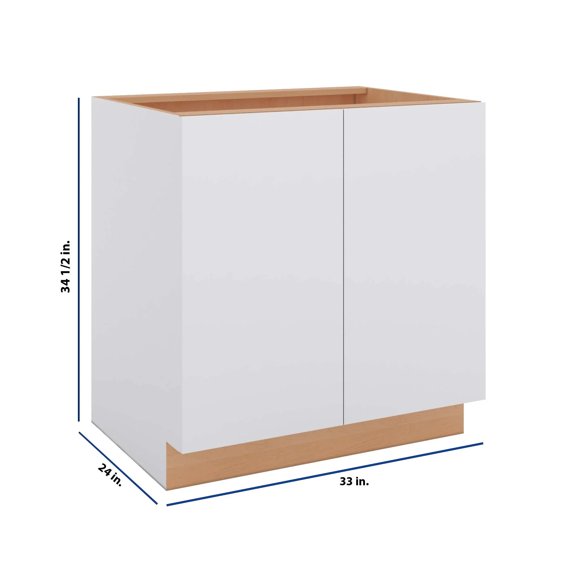 Modernform Cabinet Matte White 33" W X 34 1/2" H X 24" D Full Height Double Door Base Cabinet