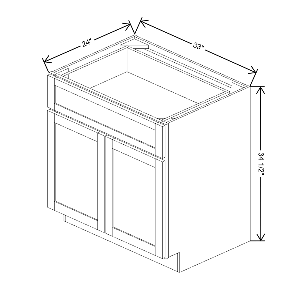 Wolf Classic Dartmouth 5-piece Biscayne Paint 33"W Base Cabinet