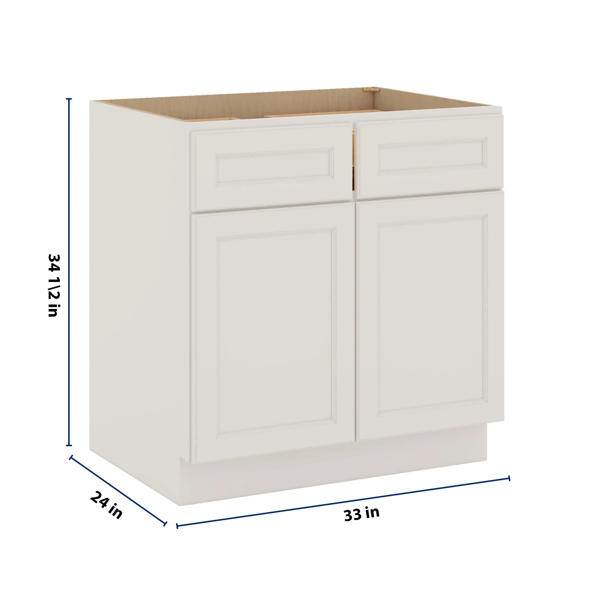 J&K Dove E1 Double Door Standard Base Cabinet - 33" W