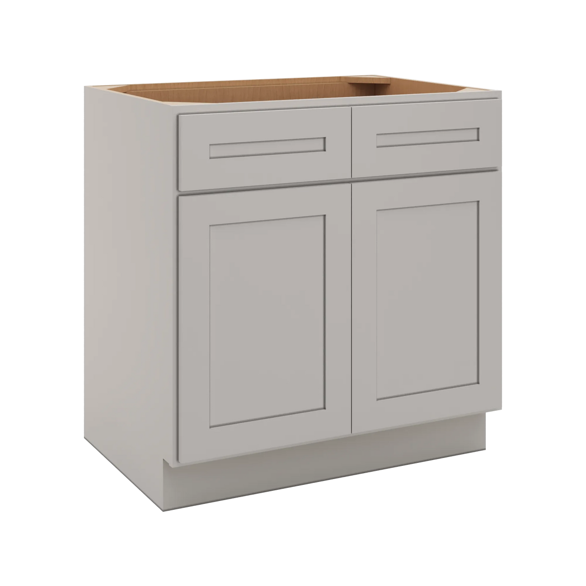 CNC Luxor 5-Piece Misty Grey 33" W 2 Drawer Double Door Base Cabinet