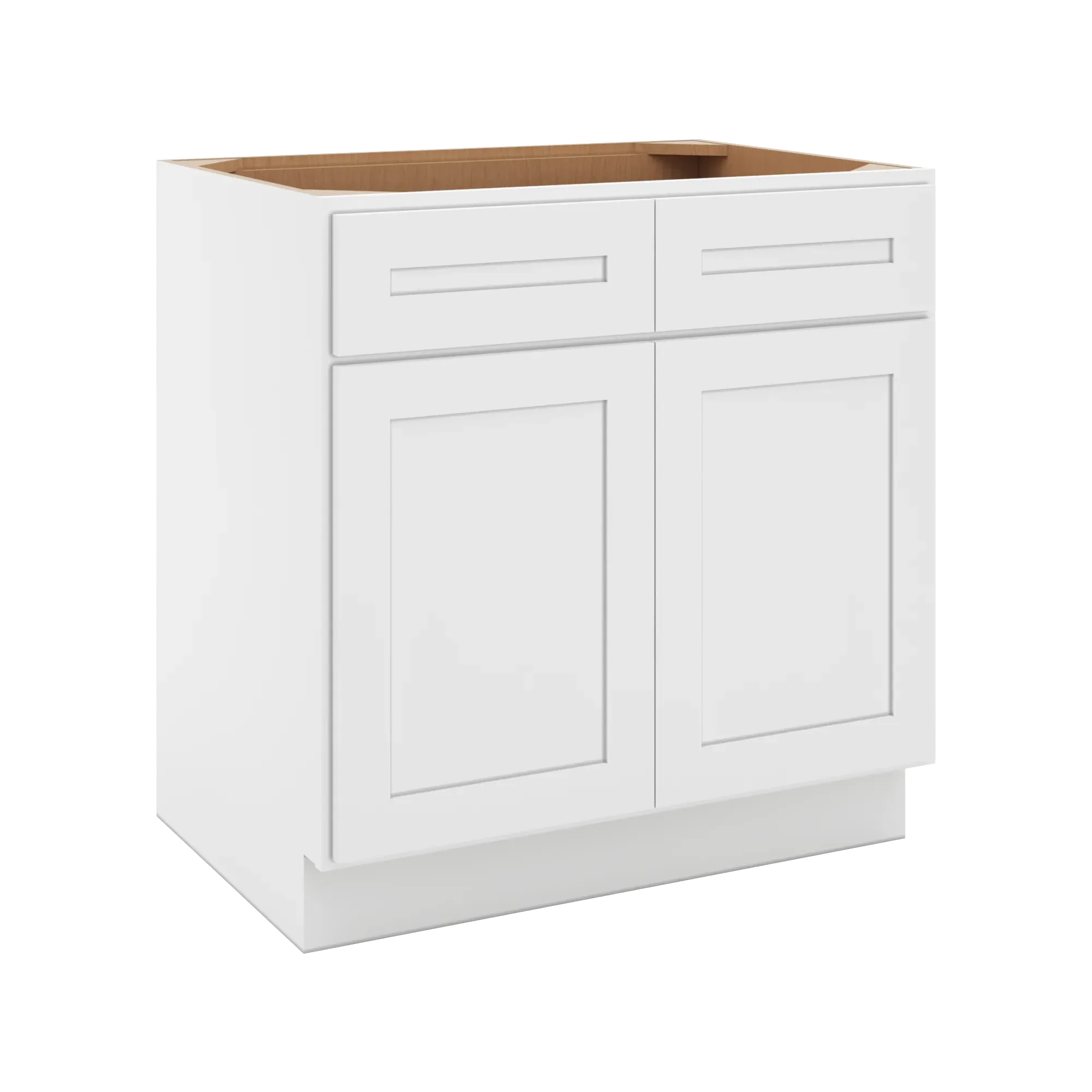 cnc luxor 5 piece white 33 w 2 drawer double door base cabinet