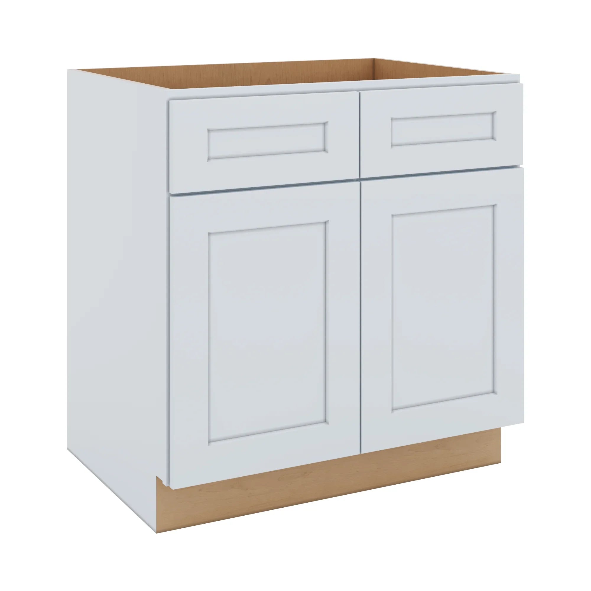 J&K White Shaker S8 Double Door Standard Base Cabinet - 33" W